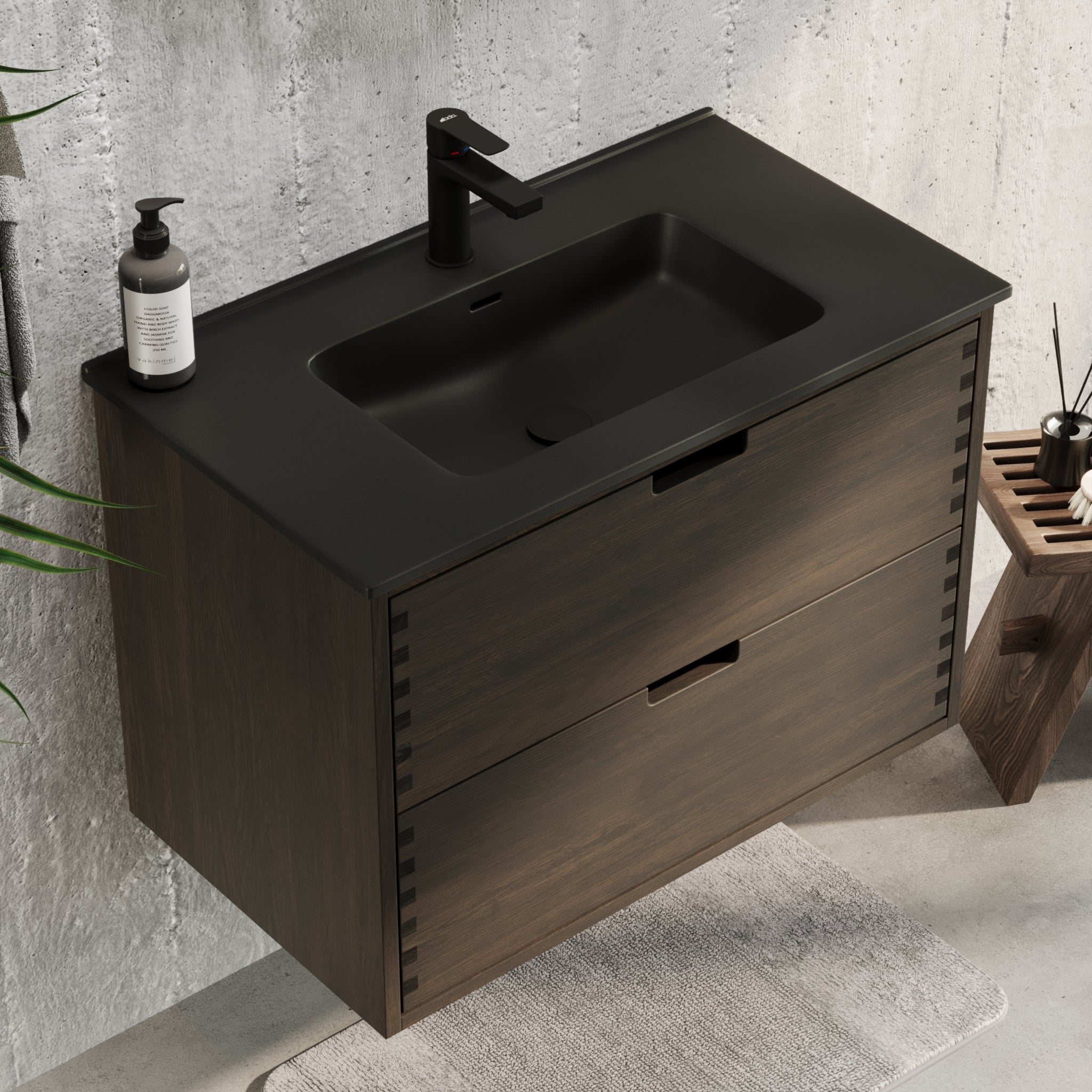 Troldeskoven Badrumsmöbel, Svart Ek