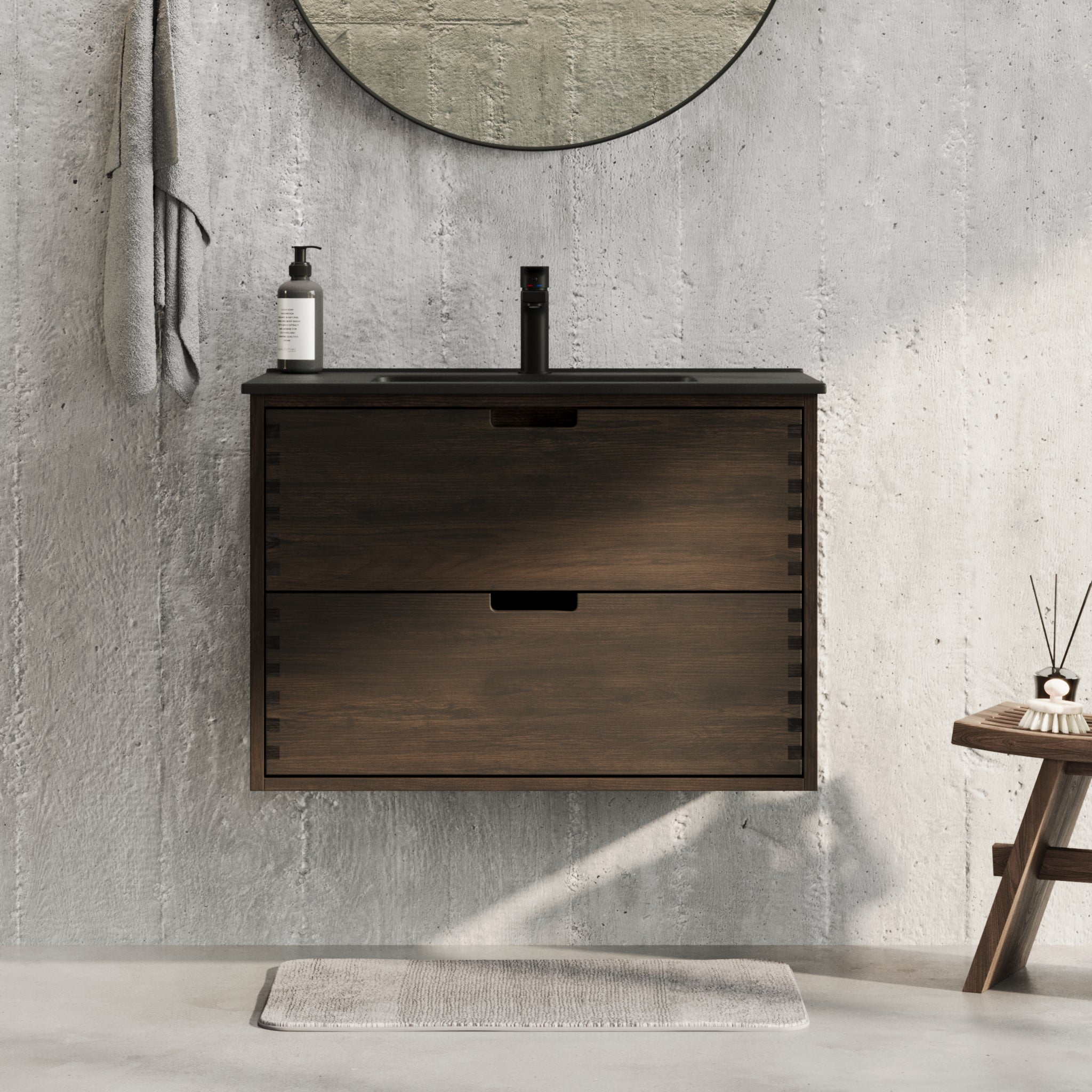 Troldeskoven Badrumsmöbel, Svart Ek