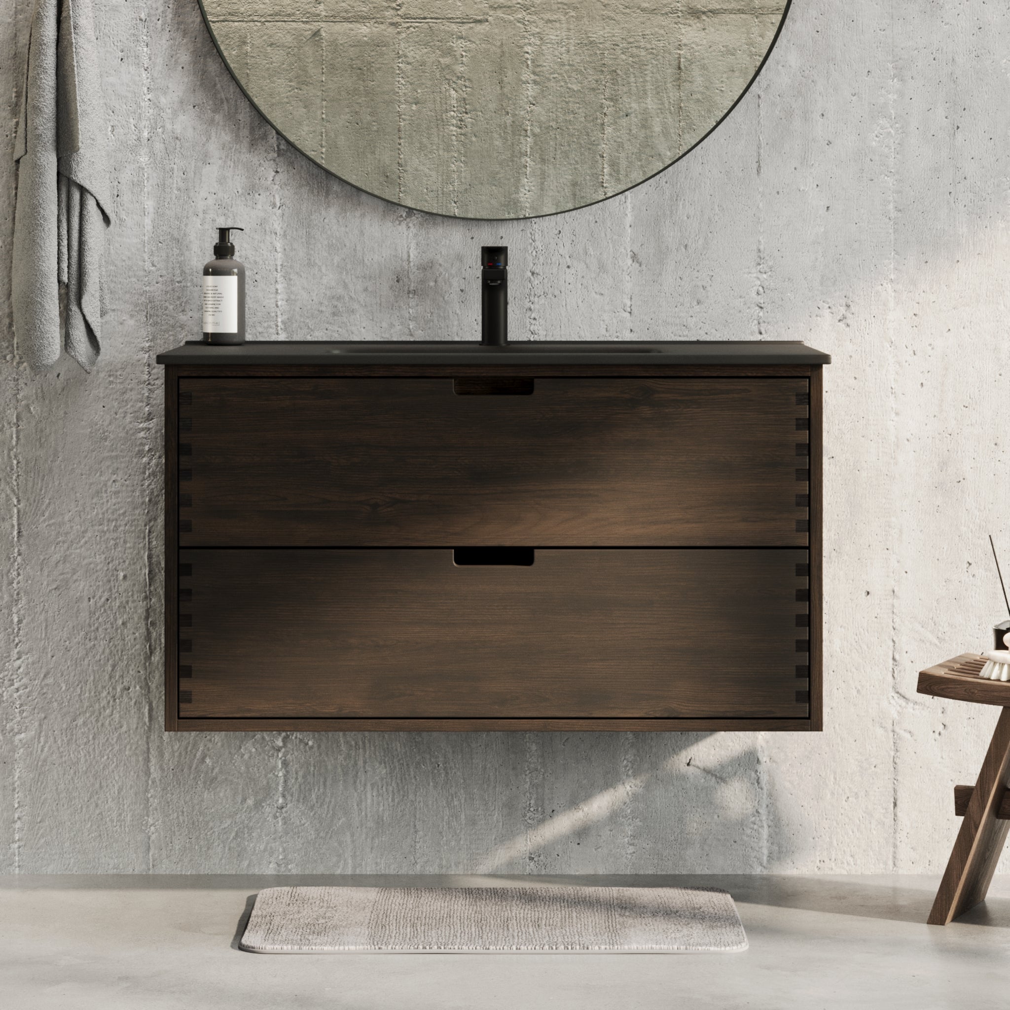 Troldeskoven Badrumsmöbel, Svart Ek