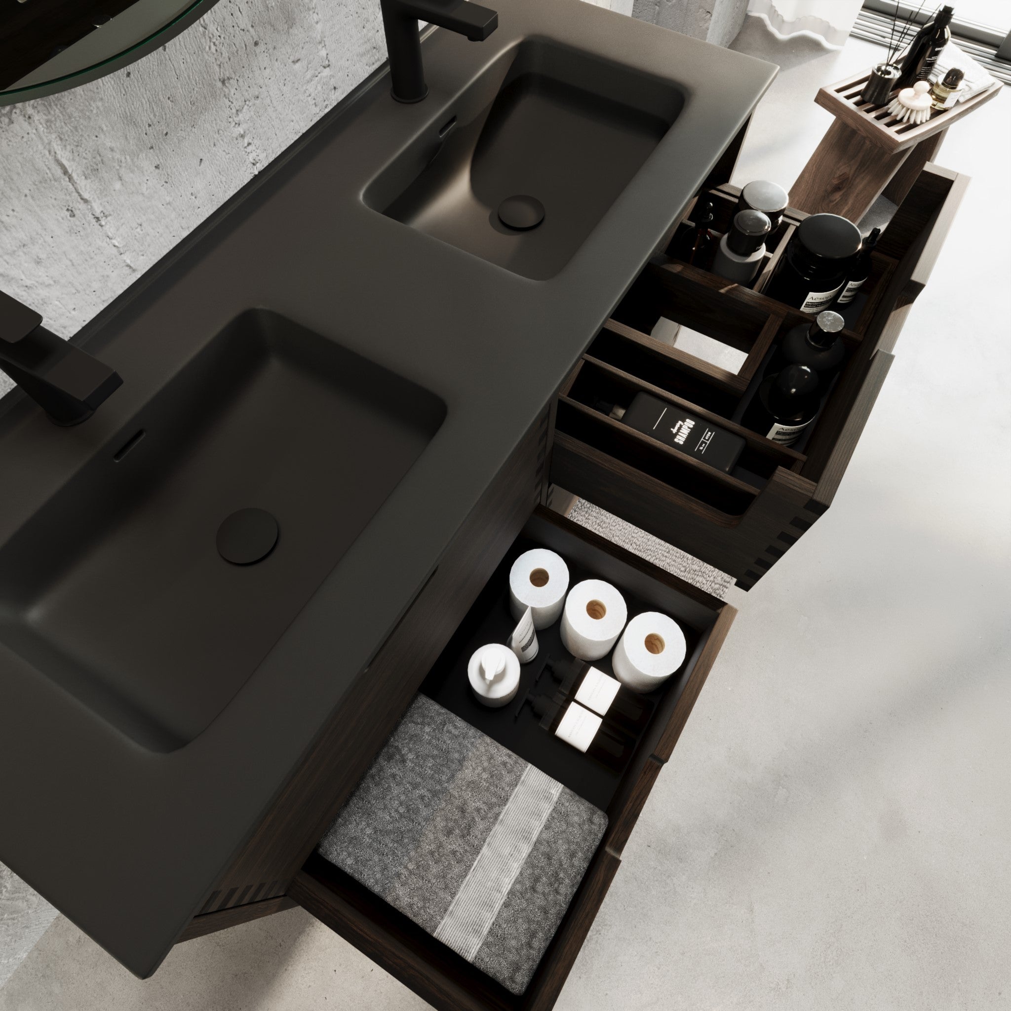 Troldeskoven Badrumsmöbel, Svart Ek