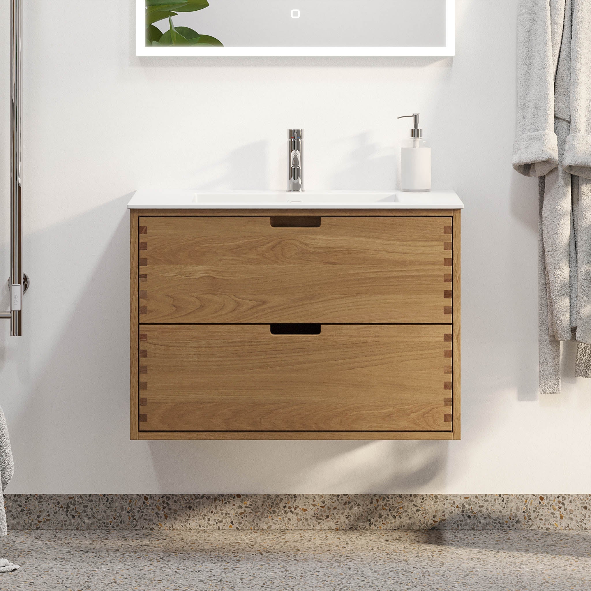 Egeskov, Furniture Set - Basin & Cabinet, Oak - 100 cm - MASTERSTORE - 8595677194029 - Furniture Set - Code - 96-100-52-86-40 - 8595677194029