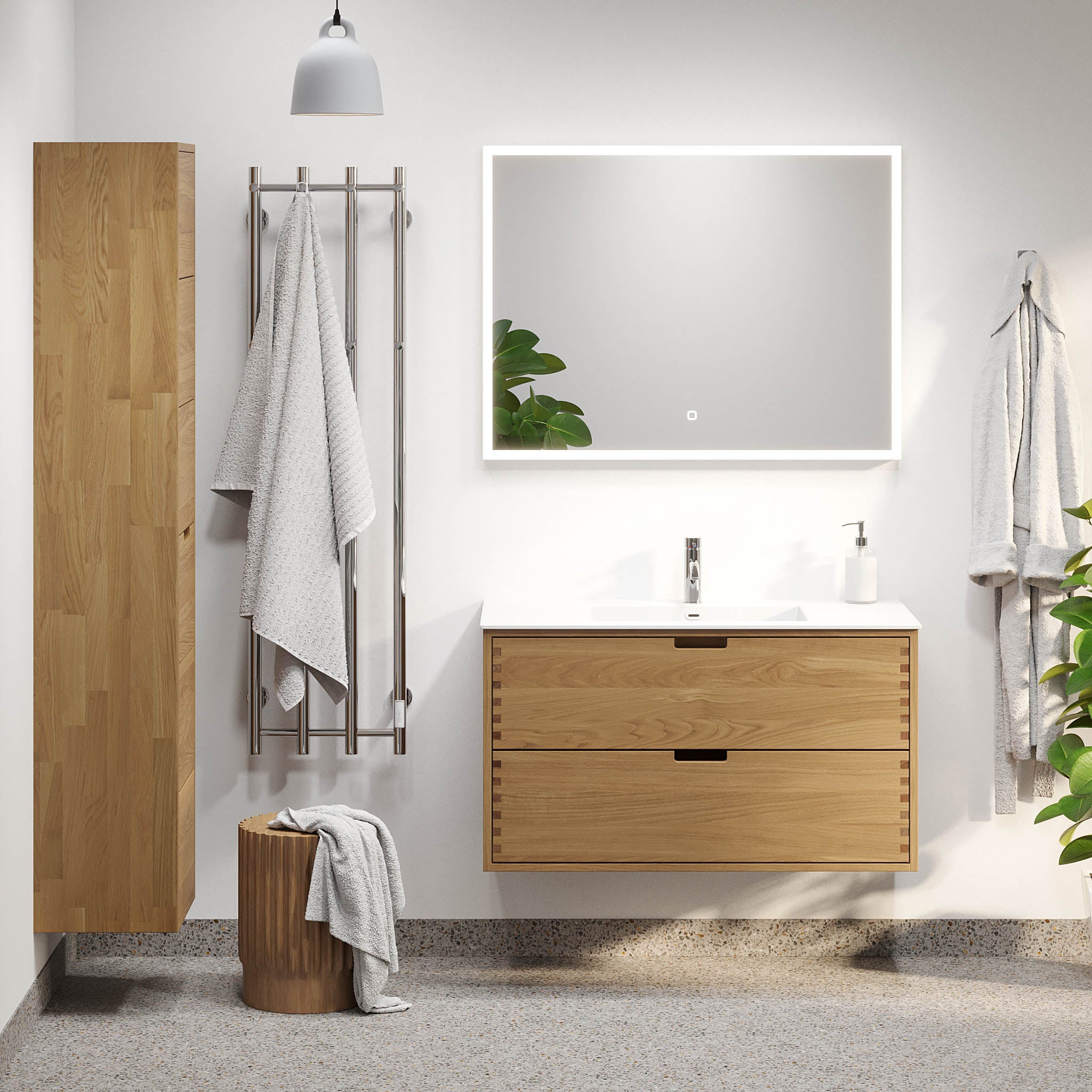 Egeskov, Furniture Set - Basin & Cabinet, Oak - 120 cm - MASTERSTORE - 8595677194036 - Furniture Set - Code - 96-120-52-86-40 - 8595677194036