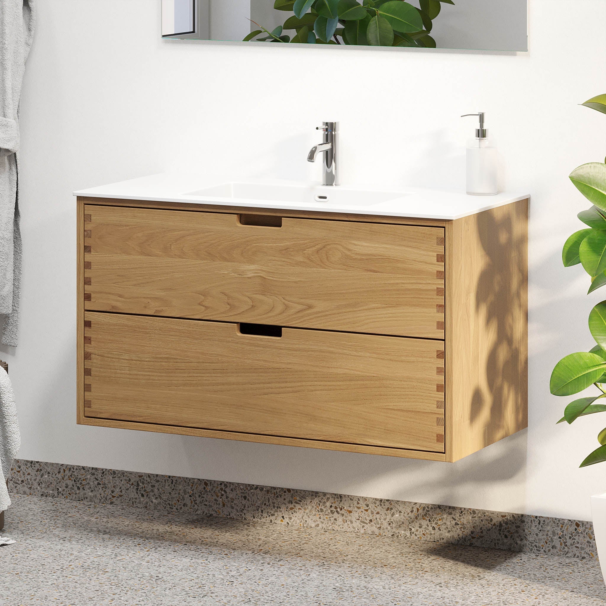 Egeskov, Furniture Set - Basin & Cabinet, Oak - 120 cm - MASTERSTORE - 8595677194036 - Furniture Set - Code - 96-120-52-86-40 - 8595677194036