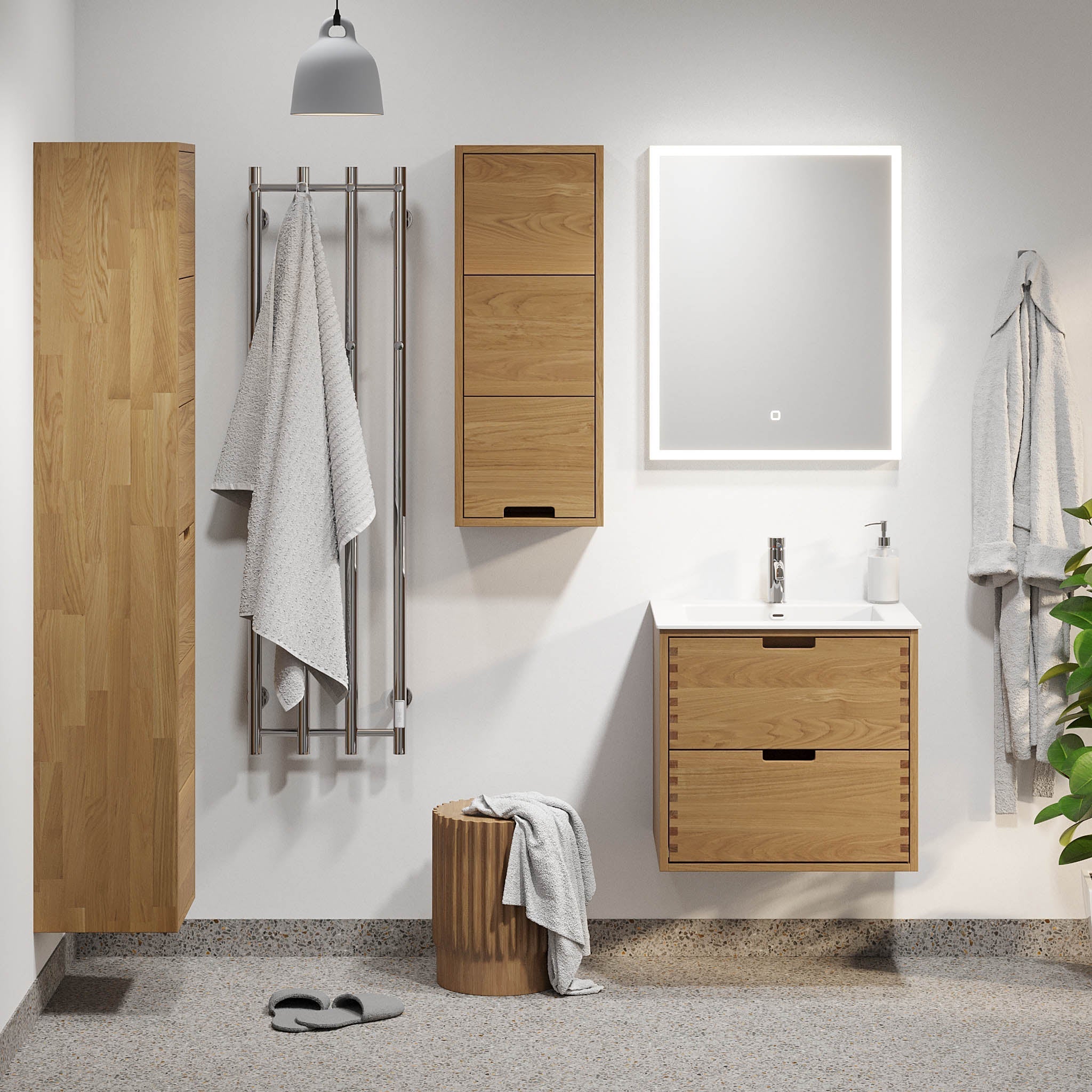Egeskov, Furniture Set - Basin & Cabinet, Oak - 120 cm - MASTERSTORE - 8595677194036 - Furniture Set - Code - 96-120-52-86-40 - 8595677194036