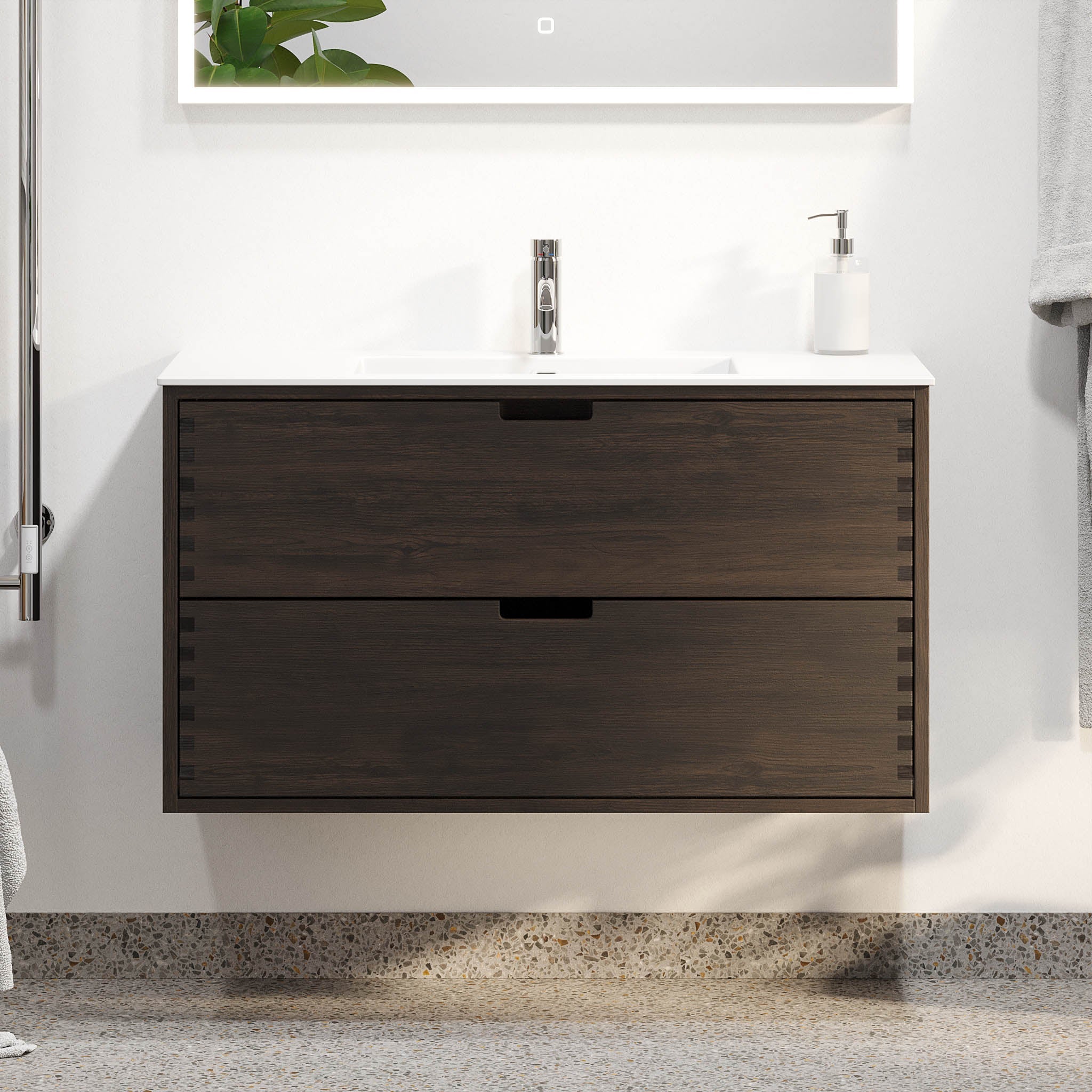 Egeskov, Furniture Set - Basin & Cabinet, Oak Black - 60 cm - MASTERSTORE - 8595677194043 - Furniture Set - Code - 96-060-52-82-40 - 8595677194043