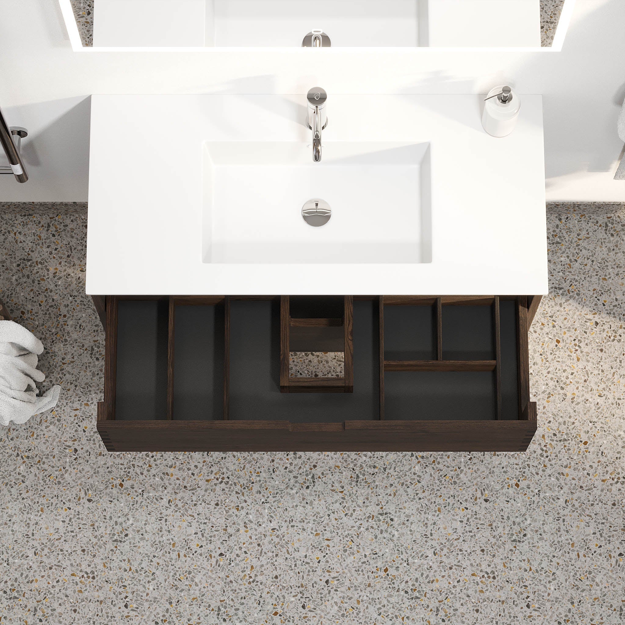 Egeskov, Furniture Set - Basin & Cabinet, Oak Black - 60 cm - MASTERSTORE - 8595677194043 - Furniture Set - Code - 96-060-52-82-40 - 8595677194043