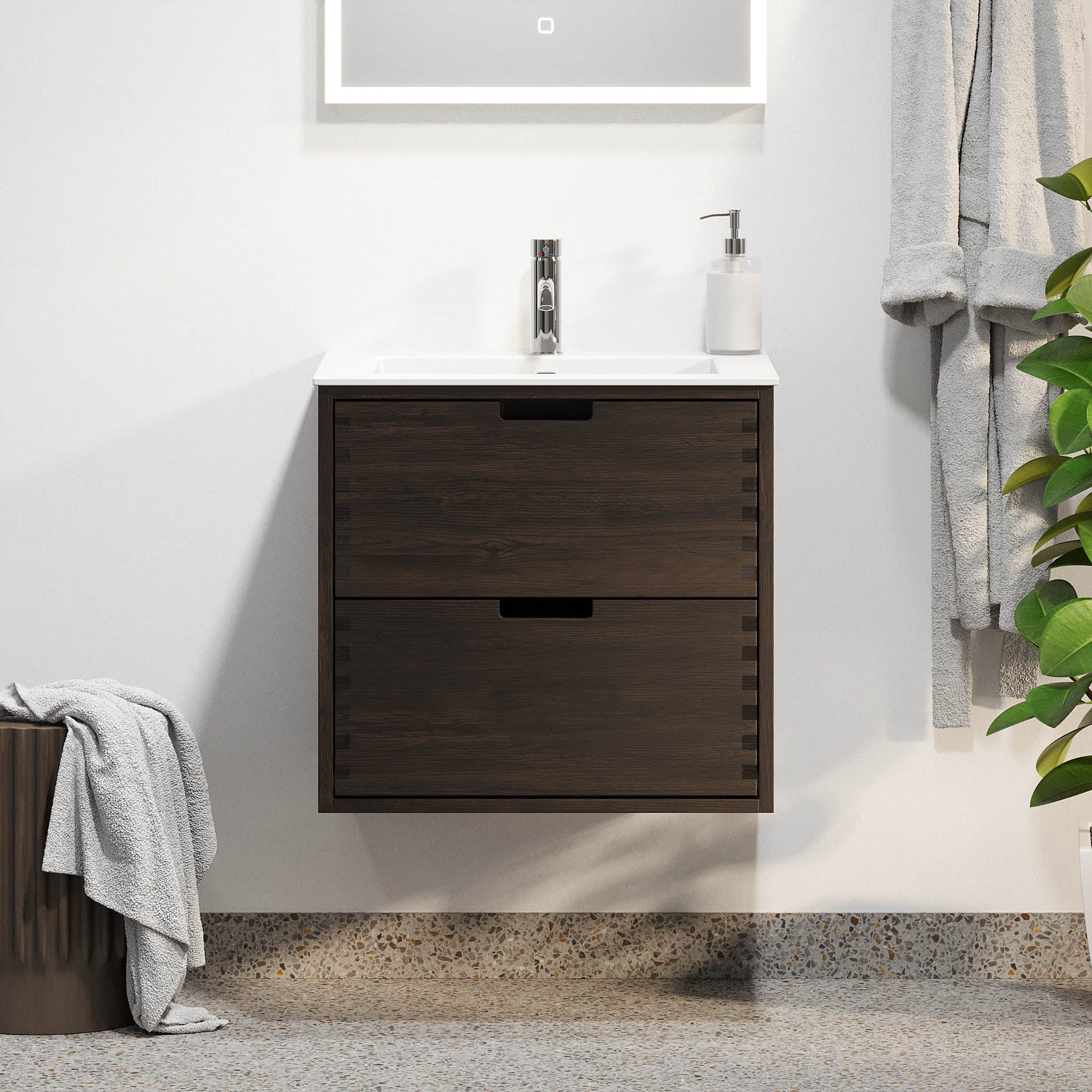 Egeskov, Furniture Set - Basin & Cabinet, Oak Black - 80 cm - MASTERSTORE - 8595677194050 - Furniture Set - Code - 96-080-52-82-40 - 8595677194050