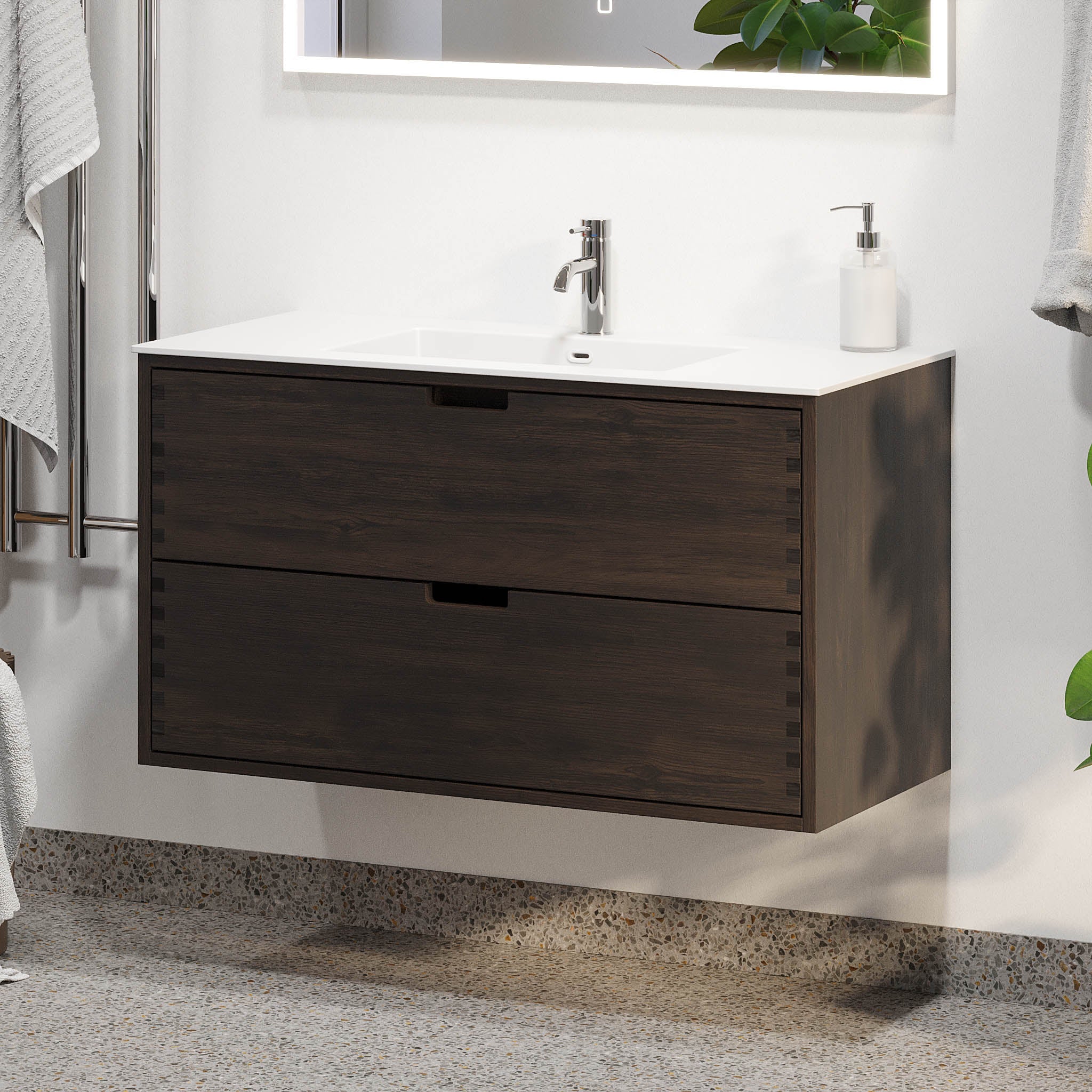 Egeskov, Furniture Set - Basin & Cabinet, Oak Black - 80 cm - MASTERSTORE - 8595677194050 - Furniture Set - Code - 96-080-52-82-40 - 8595677194050