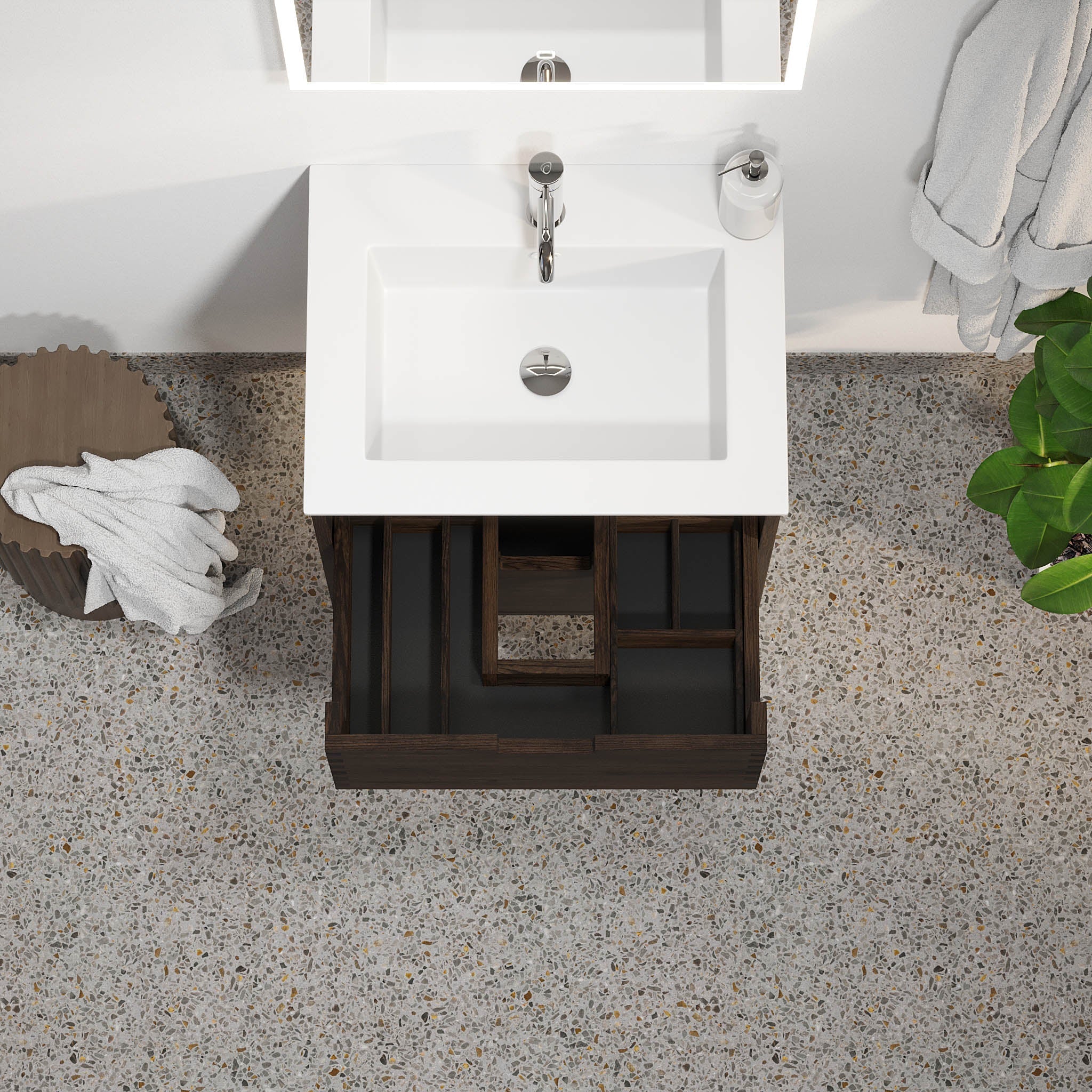 Egeskov, Furniture Set - Basin & Cabinet, Oak Black - 80 cm - MASTERSTORE - 8595677194050 - Furniture Set - Code - 96-080-52-82-40 - 8595677194050