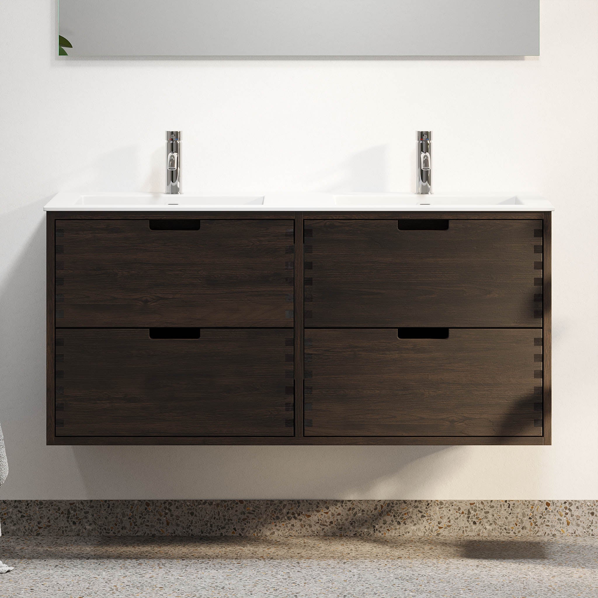 Egeskov, Furniture Set - Basin & Cabinet, Oak Black - 100 cm - MASTERSTORE - 8595677194067 - Furniture Set - Code - 96-100-52-82-40 - 8595677194067