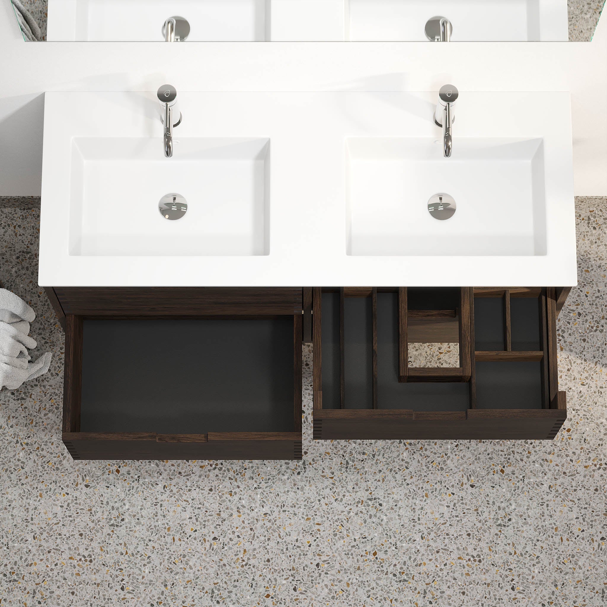 Egeskov, Furniture Set - Basin & Cabinet, Oak Black - 100 cm - MASTERSTORE - 8595677194067 - Furniture Set - Code - 96-100-52-82-40 - 8595677194067