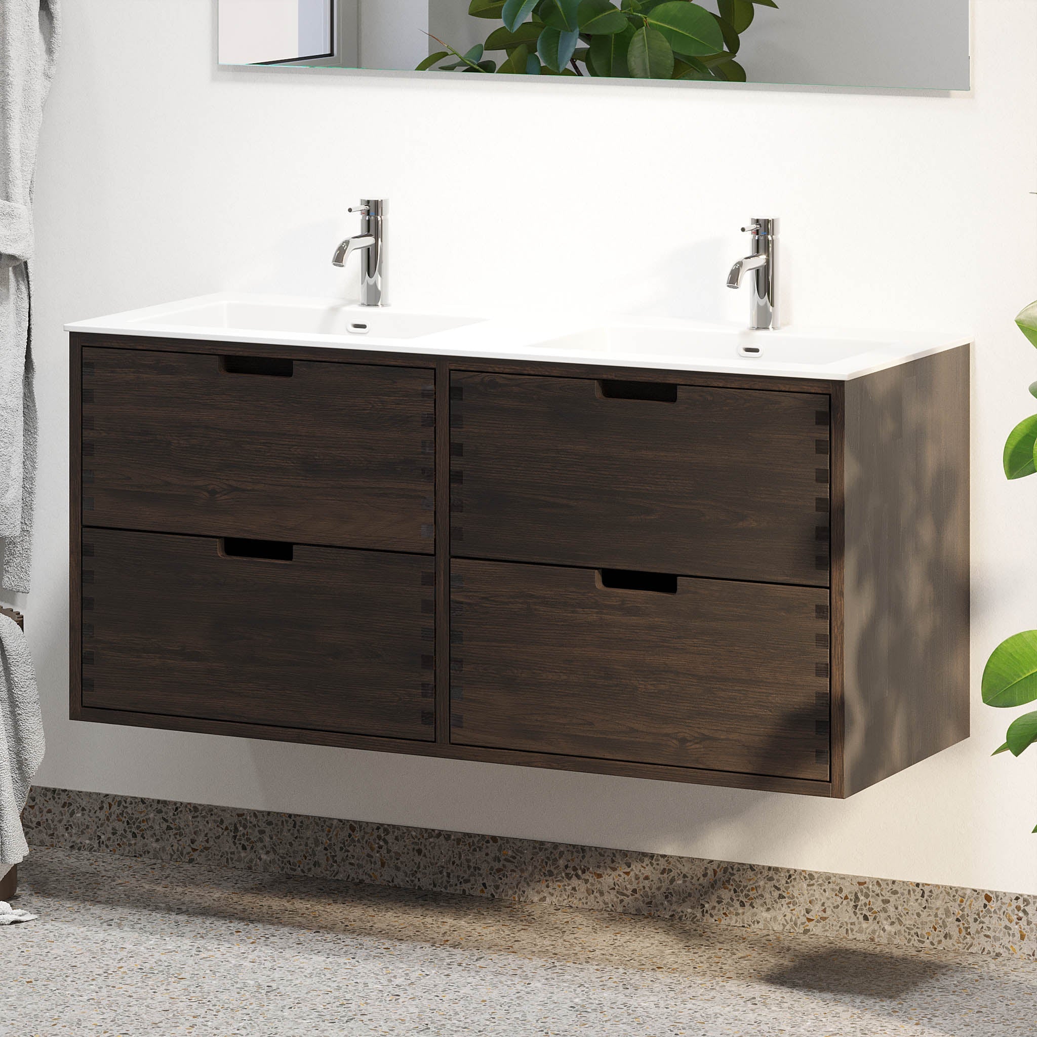 Egeskov, Furniture Set - Basin & Cabinet, Oak Black - 100 cm - MASTERSTORE - 8595677194067 - Furniture Set - Code - 96-100-52-82-40 - 8595677194067