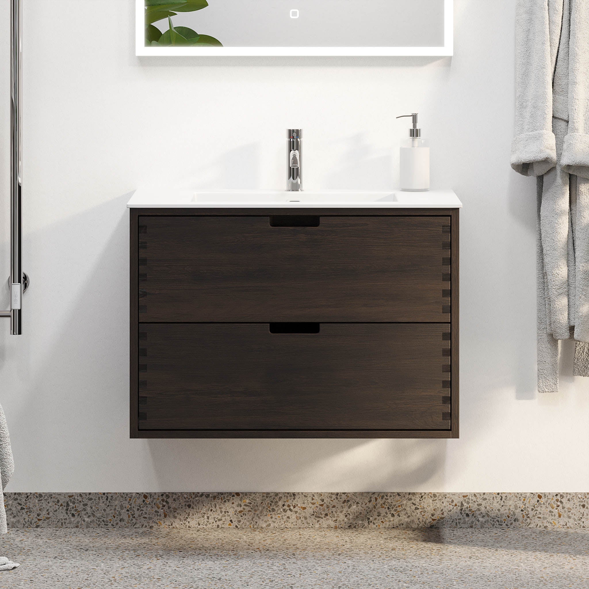 Egeskov, Furniture Set - Basin & Cabinet, Oak Black - 120 cm - MASTERSTORE - 8595677194074 - Furniture Set - Code - 96-120-52-82-40 - 8595677194074