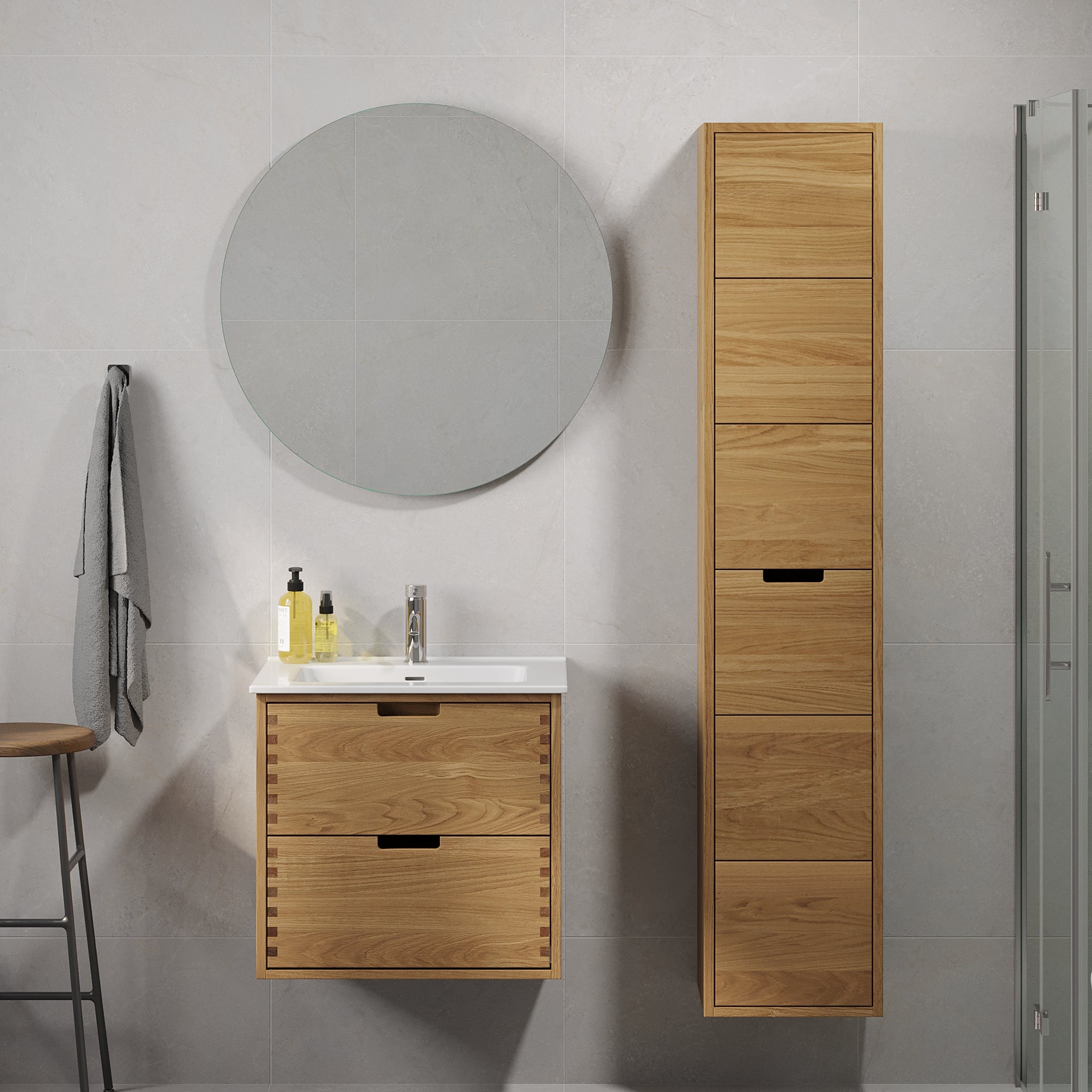 Egeskov, Furniture Set - High Cabinet, Oak - 35 cm - MASTERSTORE - 8595677194081 - Furniture Set - Code - 96-035-52-86-41 - 8595677194081