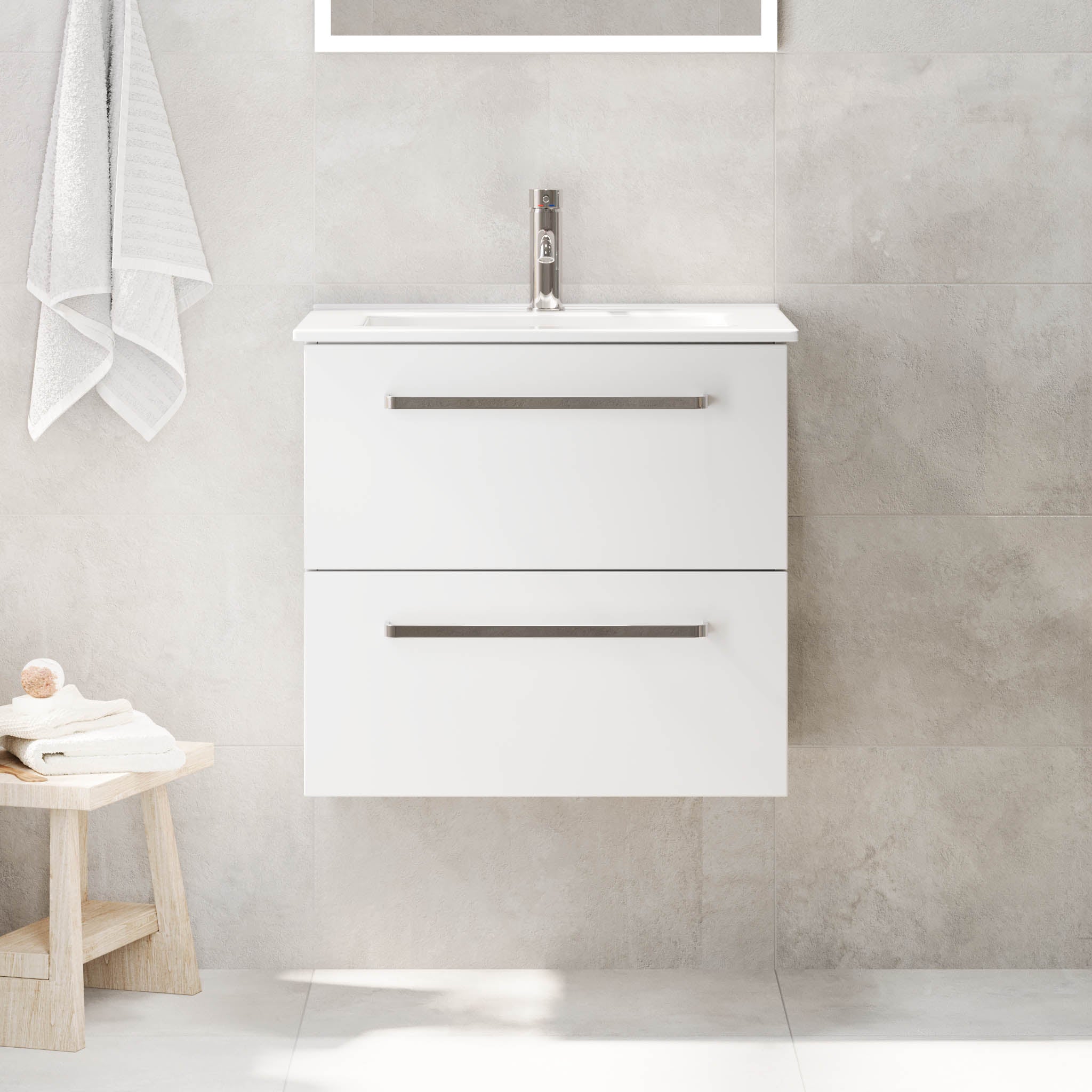 Voss, Furniture Set - Basin & Cabinet, White Mat - 80 cm - MASTERSTORE - 8595677194302 - Furniture Set - Basin & Cabinet - 70-080-54-01-60 - 8595677194302