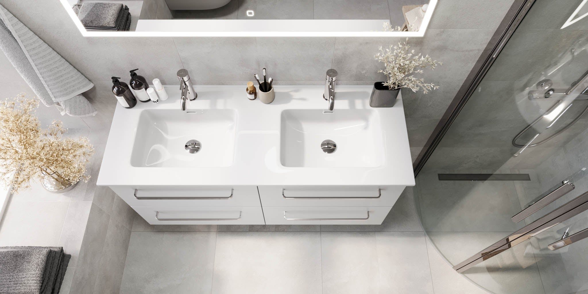 Voss, Furniture Set - Basin & Cabinet, White Mat - 80 cm - MASTERSTORE - 8595677194302 - Furniture Set - Basin & Cabinet - 70-080-54-01-60 - 8595677194302