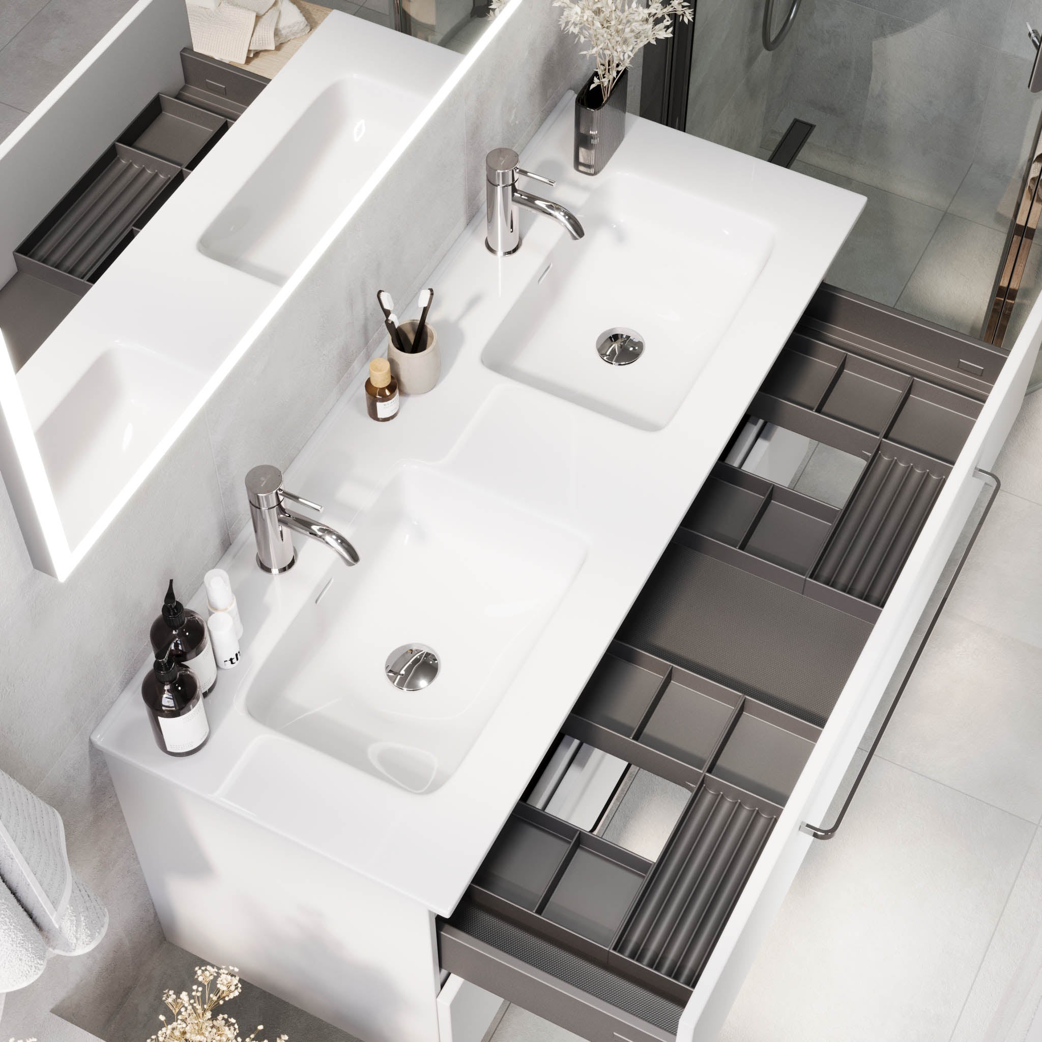 Voss, Furniture Set - Basin & Cabinet, White Mat - 80 cm - MASTERSTORE - 8595677194302 - Furniture Set - Basin & Cabinet - 70-080-54-01-60 - 8595677194302