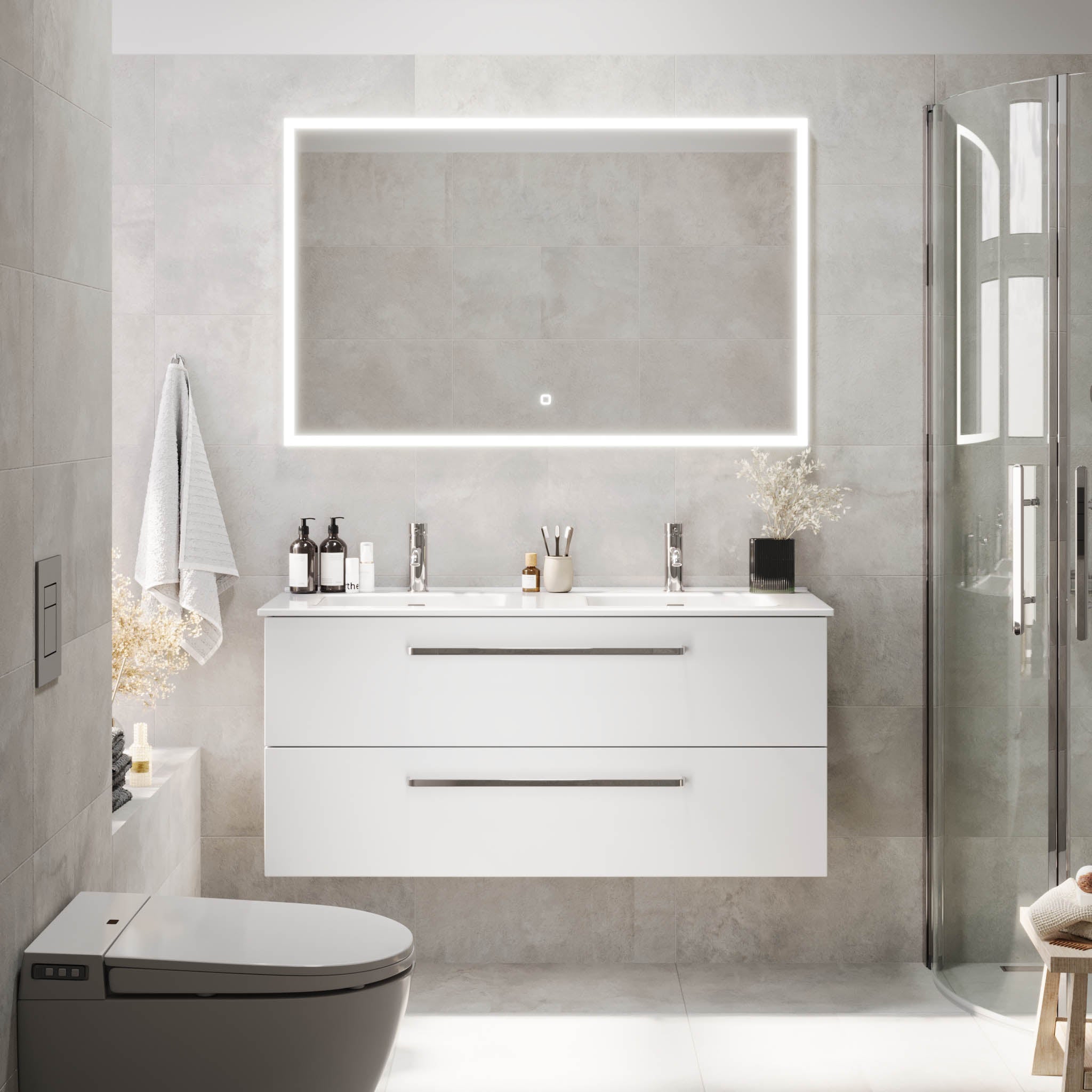 Voss, Furniture Set - Basin & Cabinet, White Mat - 80 cm - MASTERSTORE - 8595677194302 - Furniture Set - Basin & Cabinet - 70-080-54-01-60 - 8595677194302