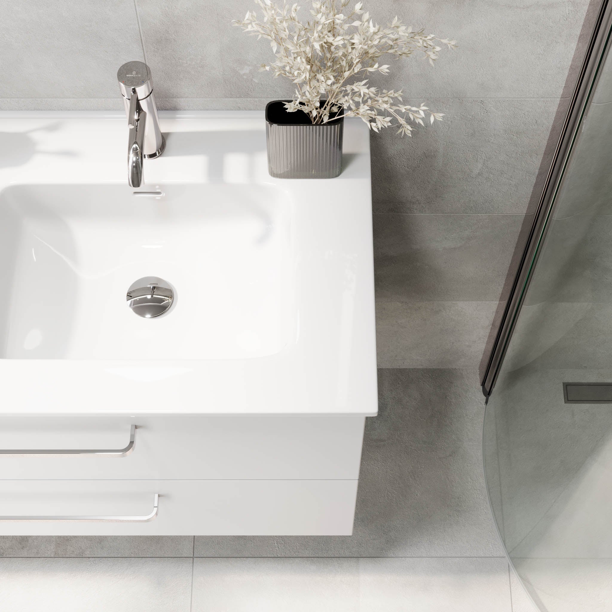 Voss, Furniture Set - Basin & Cabinet, White Mat - 80 cm - MASTERSTORE - 8595677194302 - Furniture Set - Basin & Cabinet - 70-080-54-01-60 - 8595677194302