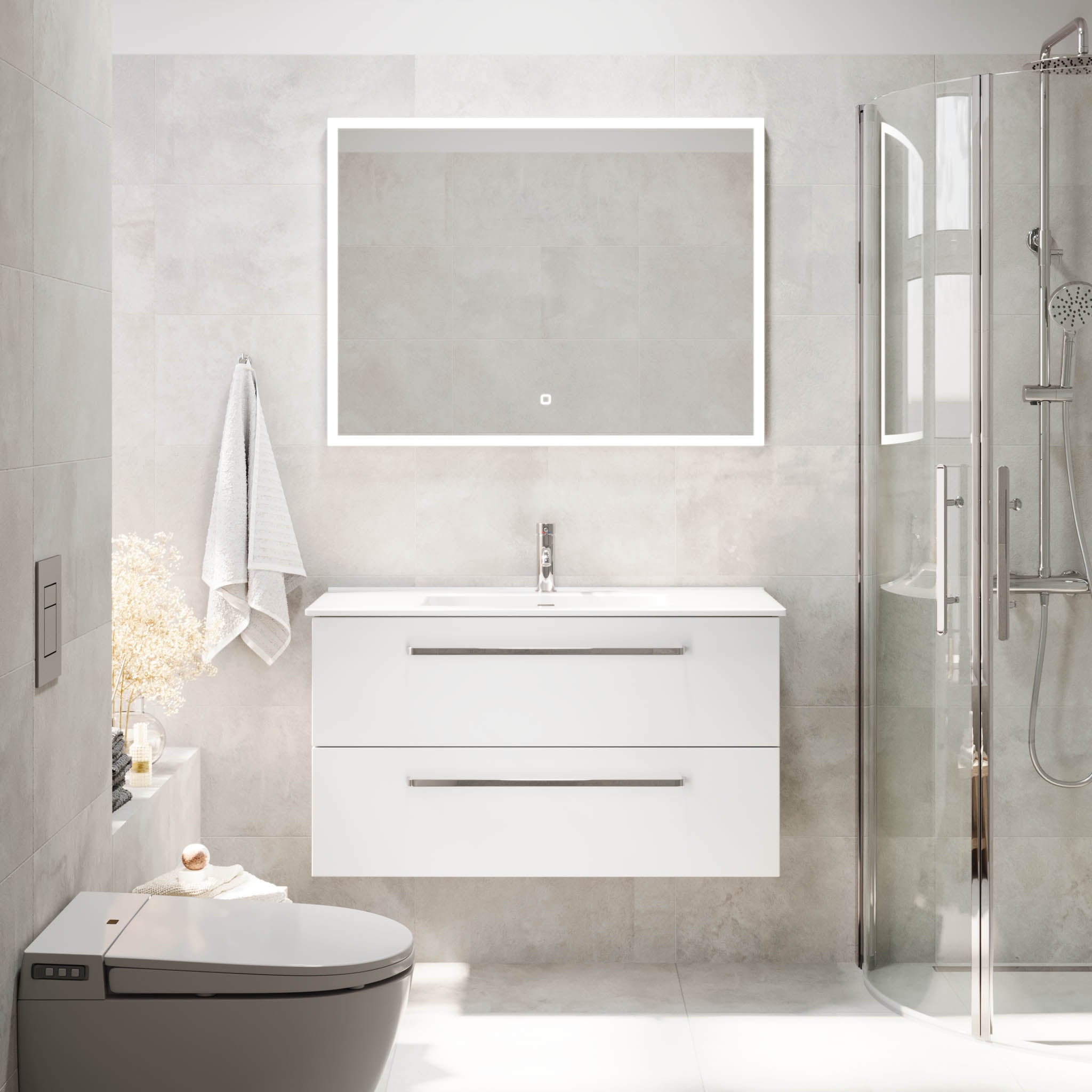 Voss, Furniture Set - Basin & Cabinet, White Mat - 120 cm - MASTERSTORE - 8595677194326 - Furniture Set - Basin & Cabinet - 70-120-54-01-60 - 8595677194326