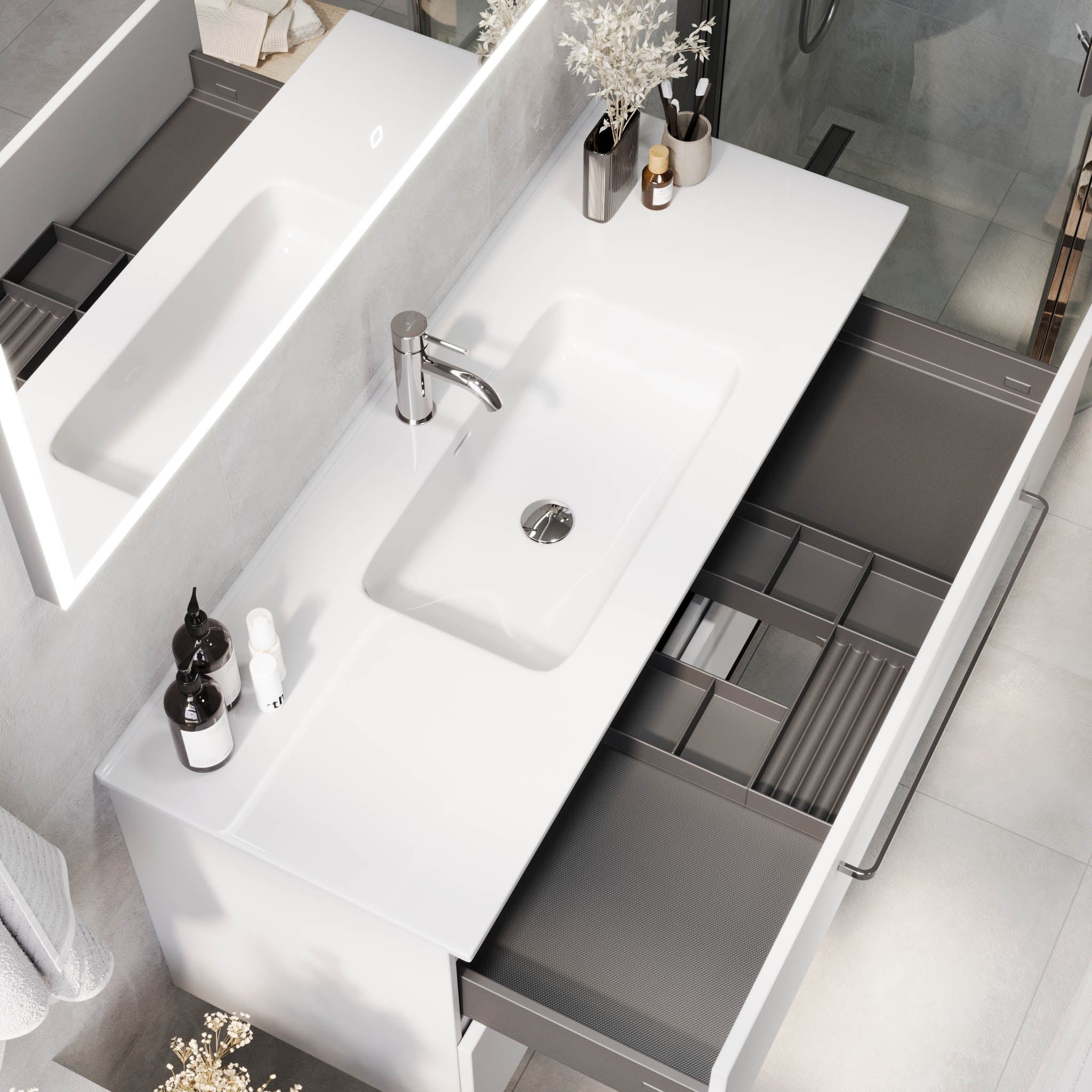 Voss, Furniture Set - Basin & Cabinet, White Mat - 120 cm - MASTERSTORE - 8595677194340 - Furniture Set - Basin & Cabinet - 70-120-54-01-62 - 8595677194340