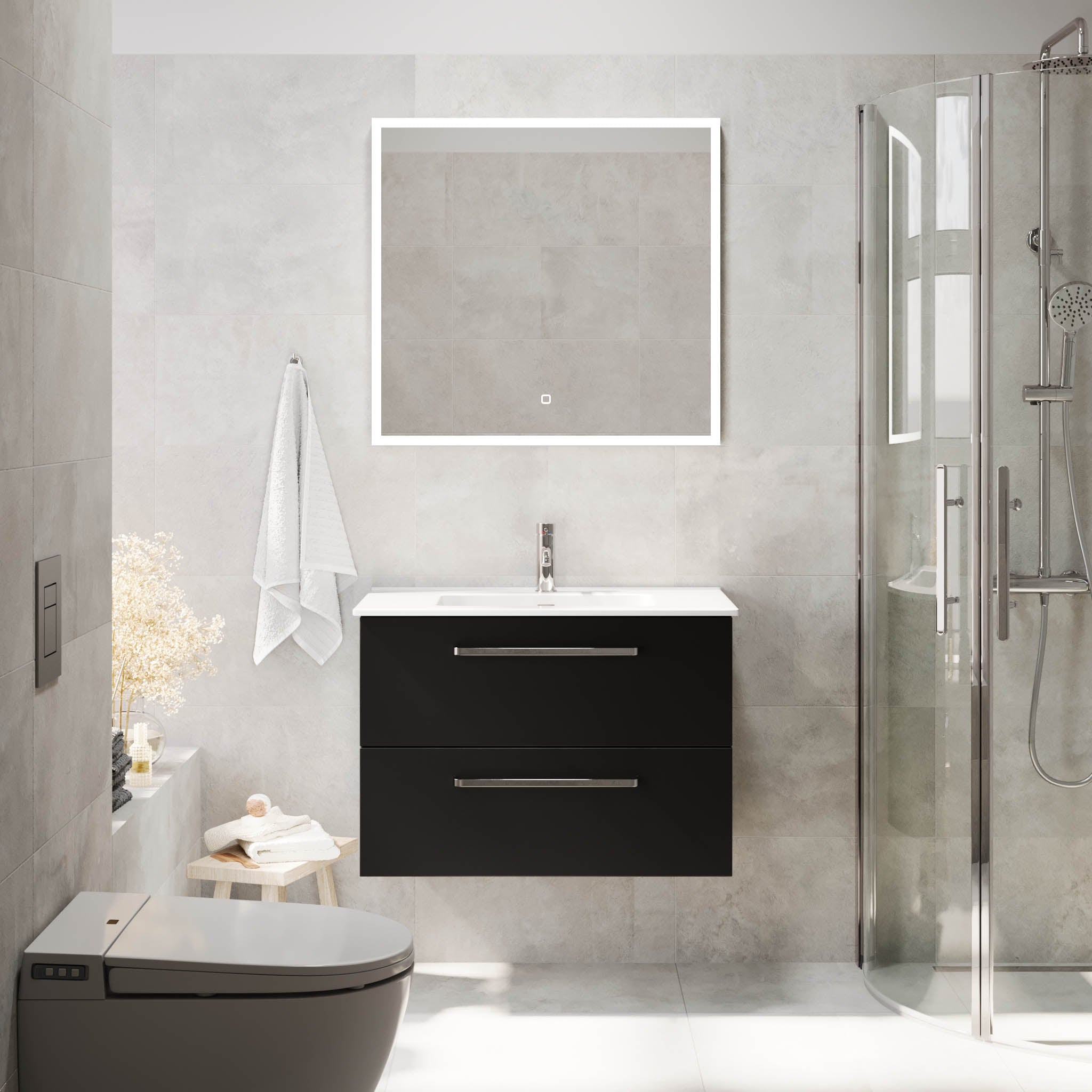 Voss, Furniture Set - Basin & Cabinet, Black Mat - 100 cm - MASTERSTORE - 8595677194371 - Furniture Set - Basin & Cabinet - 70-100-54-02-60 - 8595677194371