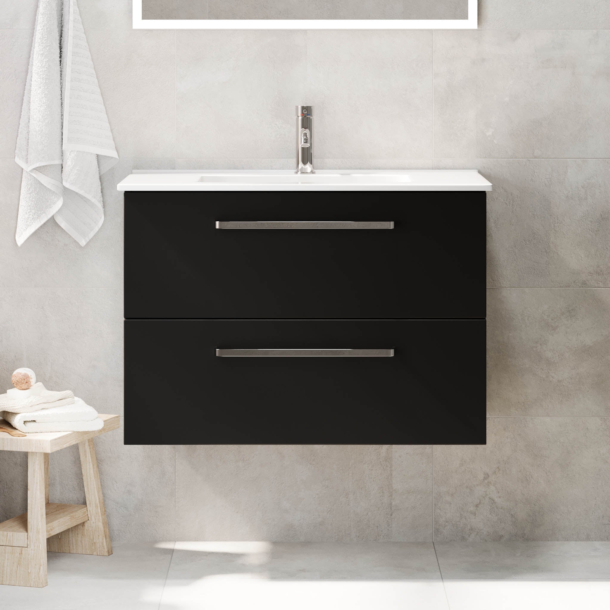 Voss, Furniture Set - Basin & Cabinet, Black Mat - 100 cm - MASTERSTORE - 8595677194371 - Furniture Set - Basin & Cabinet - 70-100-54-02-60 - 8595677194371