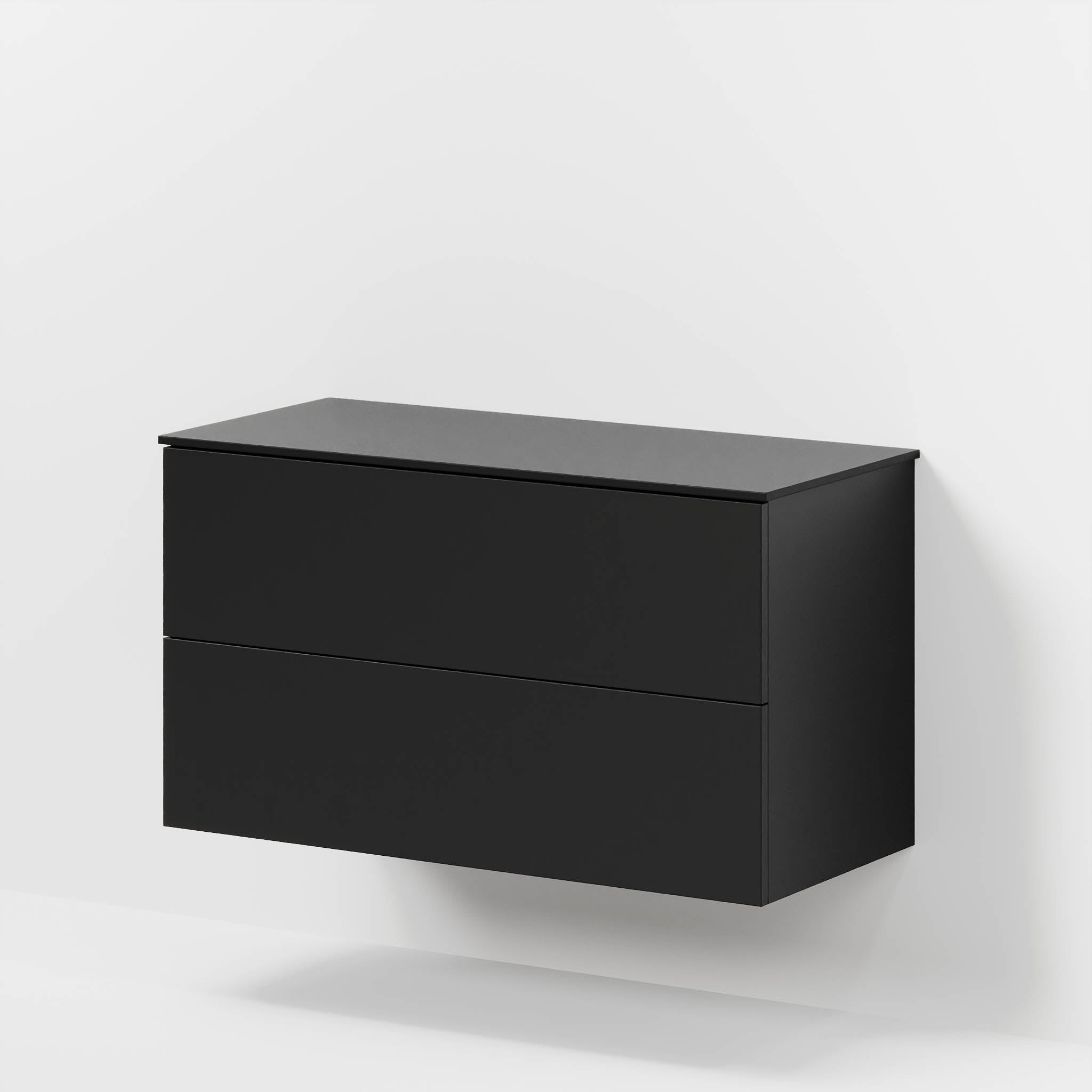 Bathroom furniture with classic fronts - 100x46x56 cm - black mat - melamine countertop in black mat - Virklund - MASTERSTORE - 8595677197358 - Furniture Set - Cabinet & Front - 70-100-10-02-80 - 8595677197358