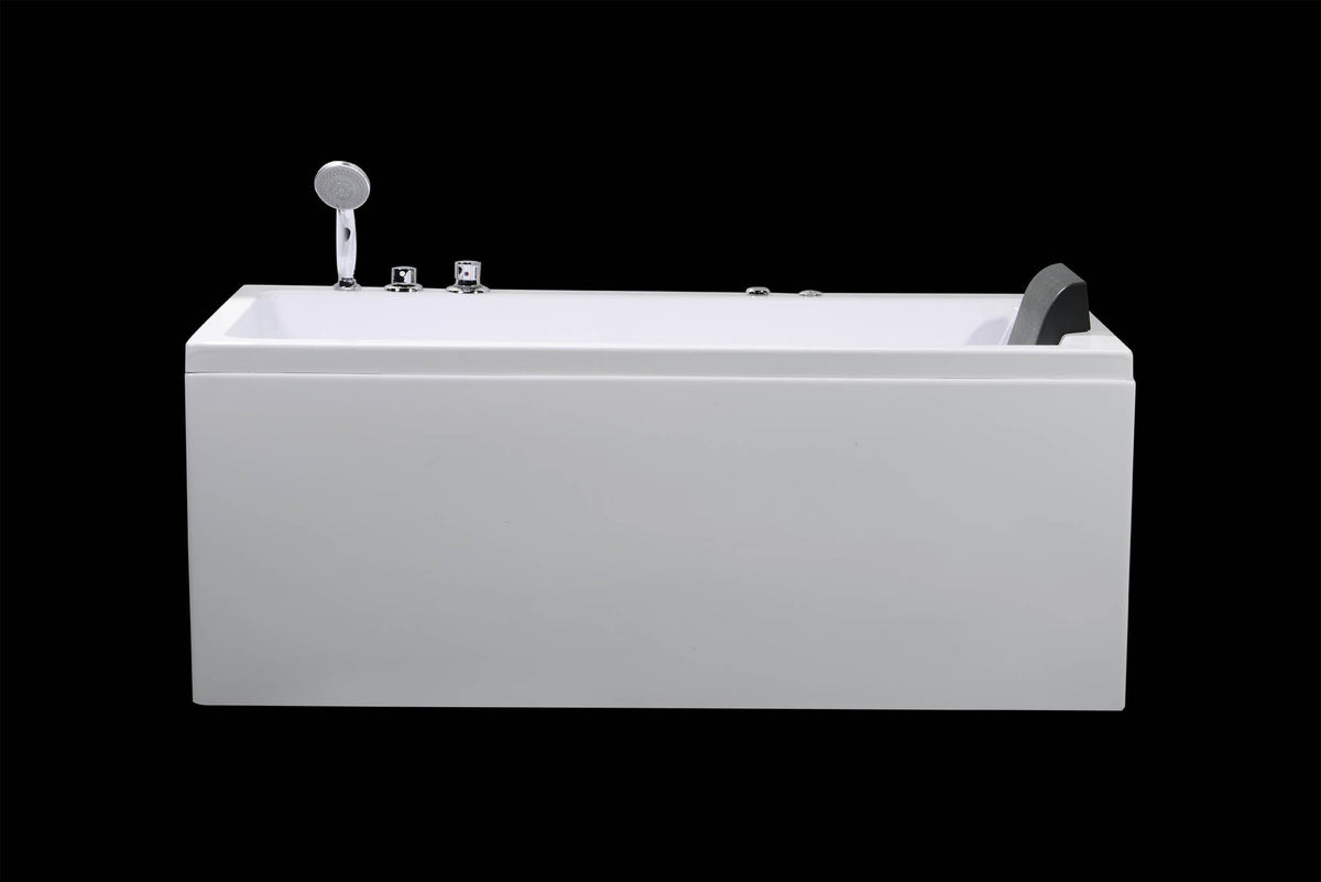 Rektangulärt bubbelbadkar - hydromassage - 160x70x60 cm - vitt - Wilson
