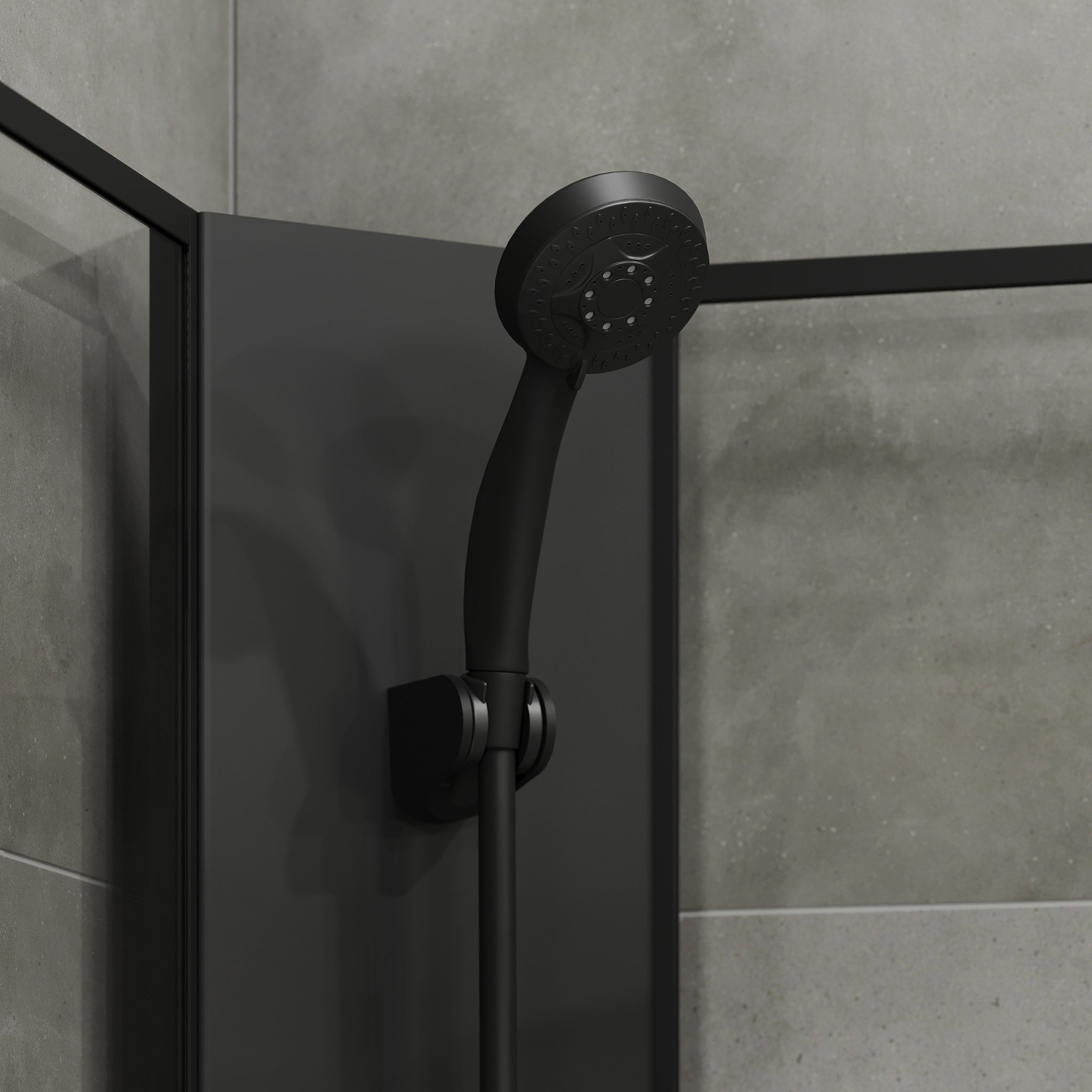 Duschkabin halvrund 90x90x195 cm - svarta profiler - klarglas - inkl. blandare och dusch - Austin - Duschkabiner - Austin, Shower Cabin Set - Code, Clear/Black - 90 cm - MASTERSTORE - 8595677199468 - Shower Cabin Set - Code - 20 - 090 - 14 - 02 - 02 - 8595677199468 -