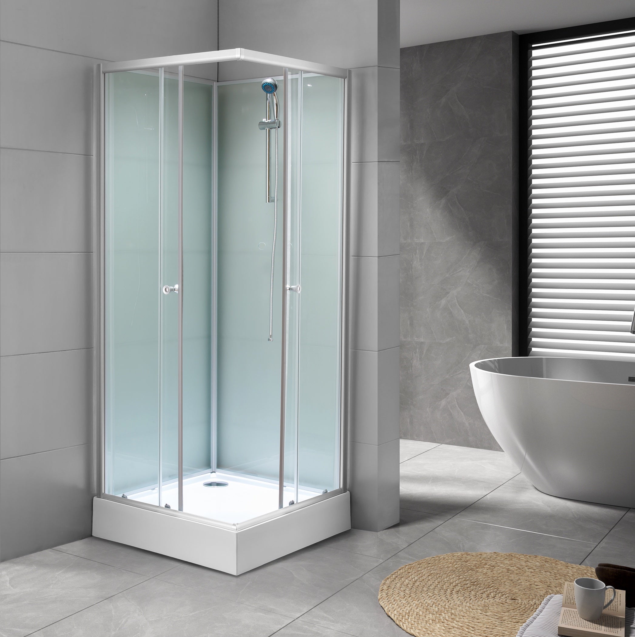 Dayton, Shower Cabin Set - Code, Clear/Satin - 80 cm - MASTERSTORE - 8595677199482 - Shower Cabin Set - Code - 20 - 080 - 15 - 67 - 02 - 8595677199482