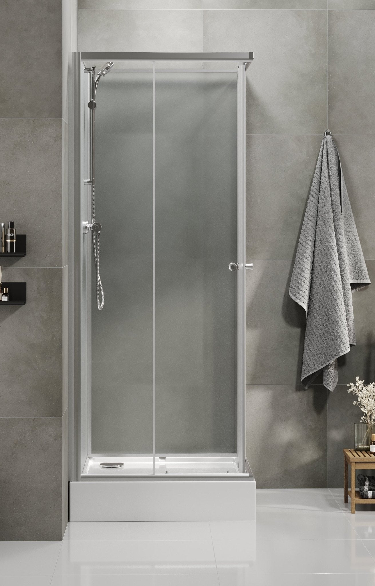 Dayton, Shower Cabin Set - Code, Clear/Satin - 80 cm - MASTERSTORE - 8595677199482 - Shower Cabin Set - Code - 20 - 080 - 15 - 67 - 02 - 8595677199482