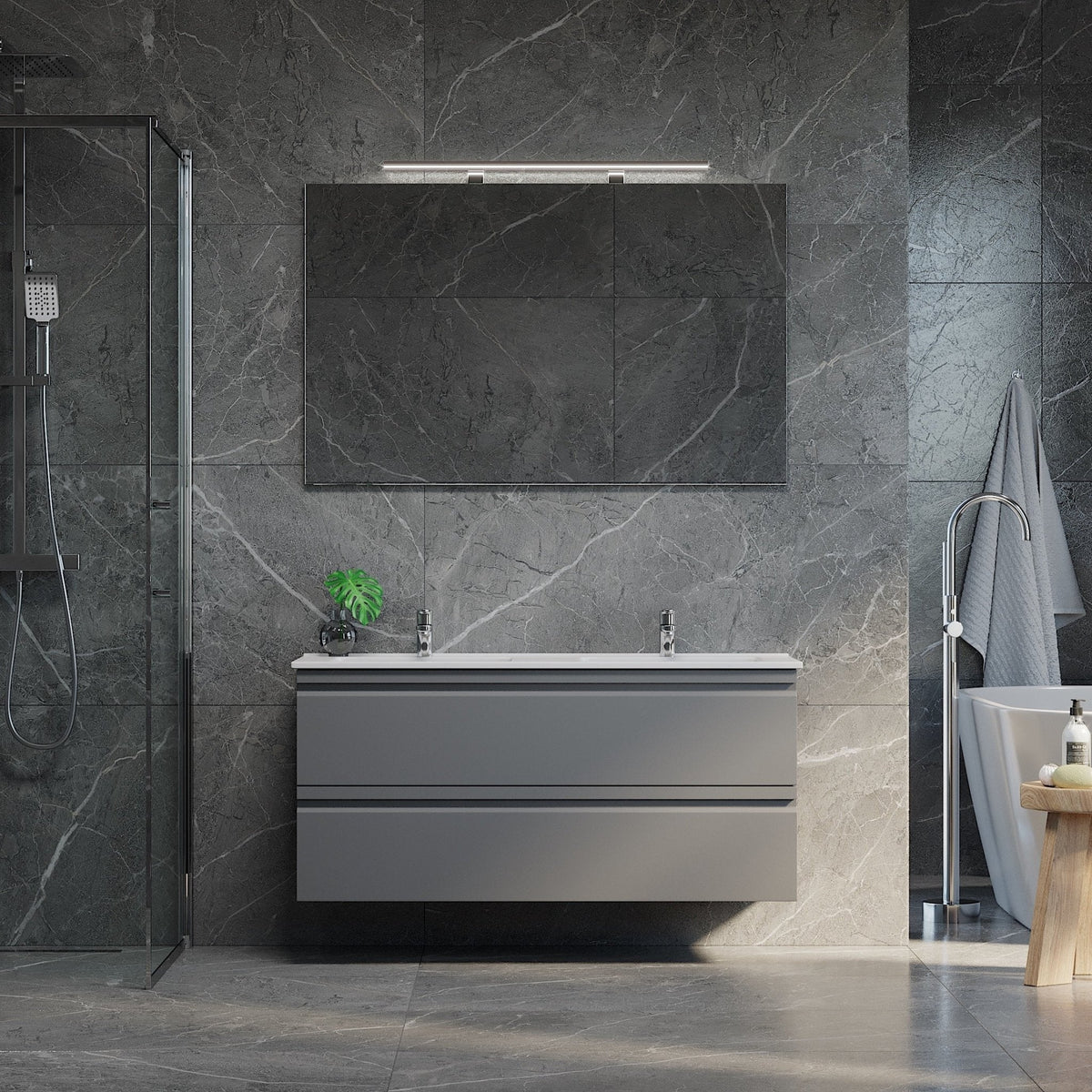 Klokkarvik, Furniture Set - Code, Grey Mat - 121 cm - MASTERSTORE - 8595677127539 - Furniture Set - Code - 74 - 120 - 01 - 03 - 00 - 8595677127539