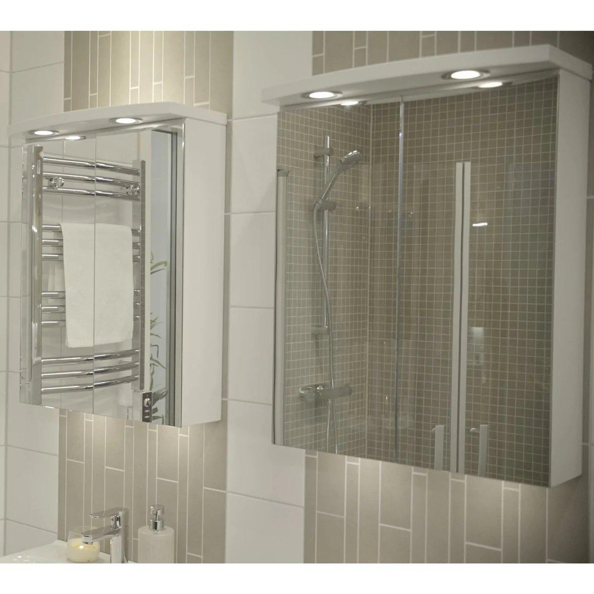 Fredrikstad, Mirror Cabinet, White Mat - 60 cm - MASTERSTORE - 8594175646078 - Mirror Cabinet - 02 - 060 - 01 - 01 - 00 - 8594175646078
