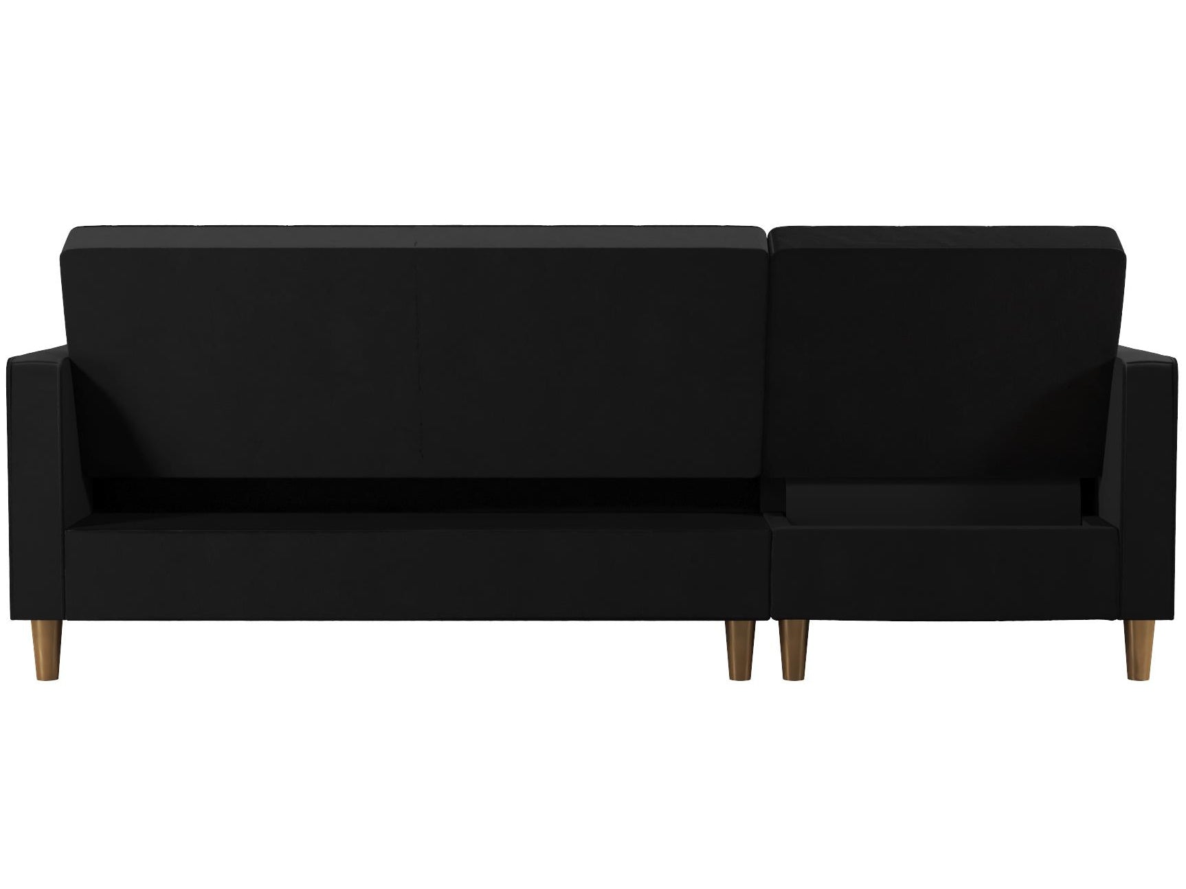 Live 3-sits bäddsoffa med schäslong, svart