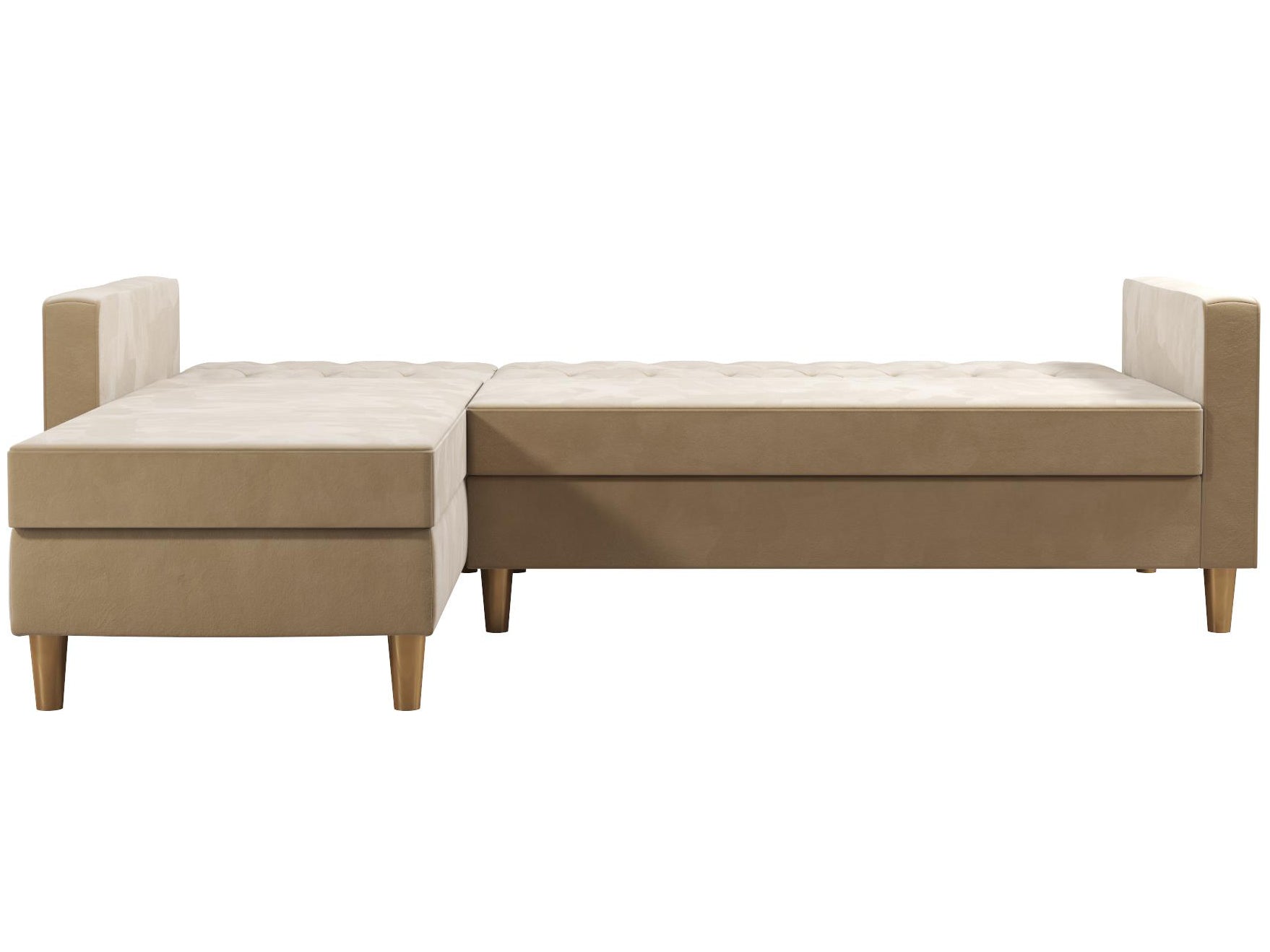 Live 3-sits bäddsoffa med schäslong, vit