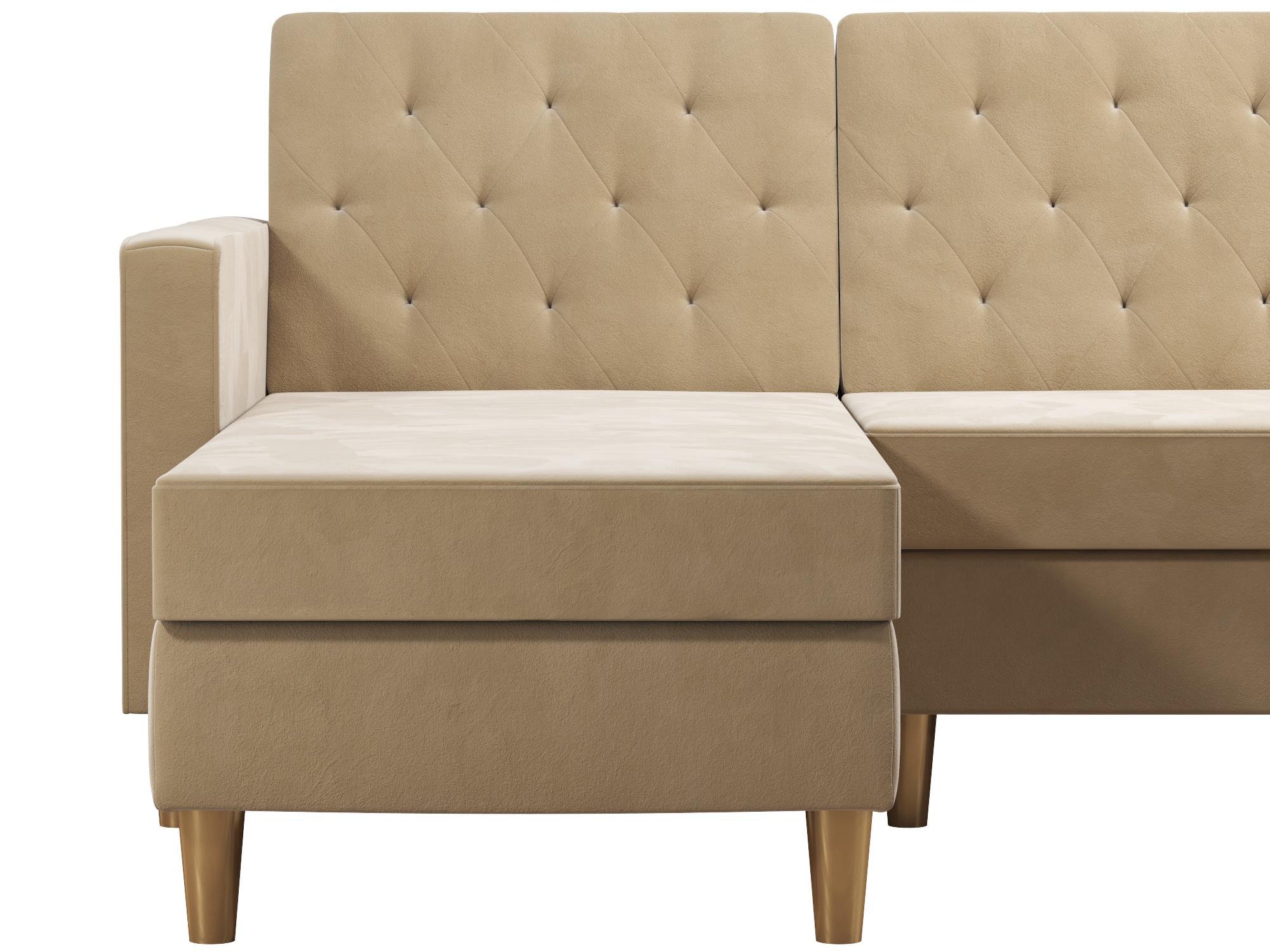 Live 3-sits bäddsoffa med schäslong, vit