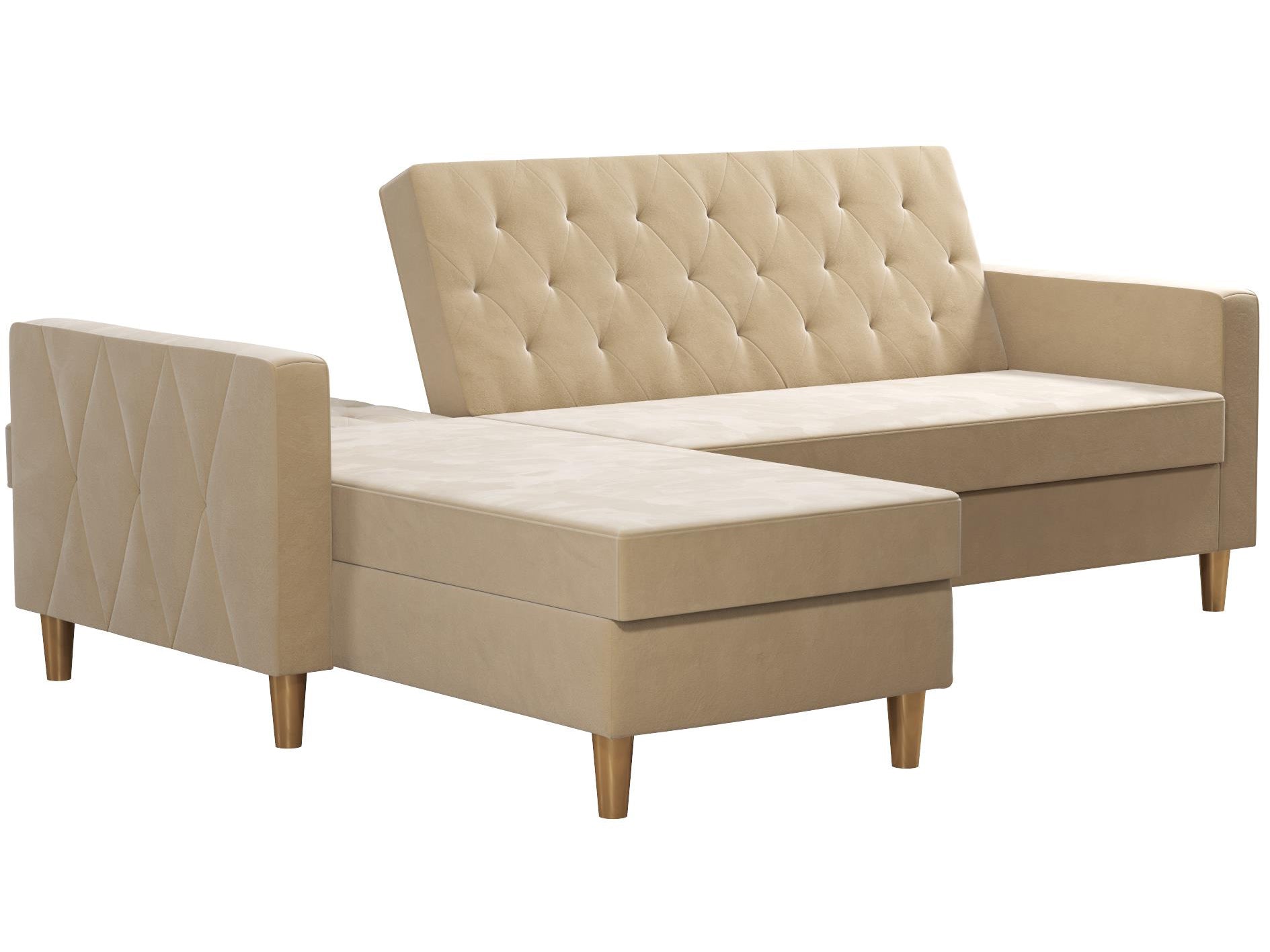 Live 3-sits bäddsoffa med schäslong, vit