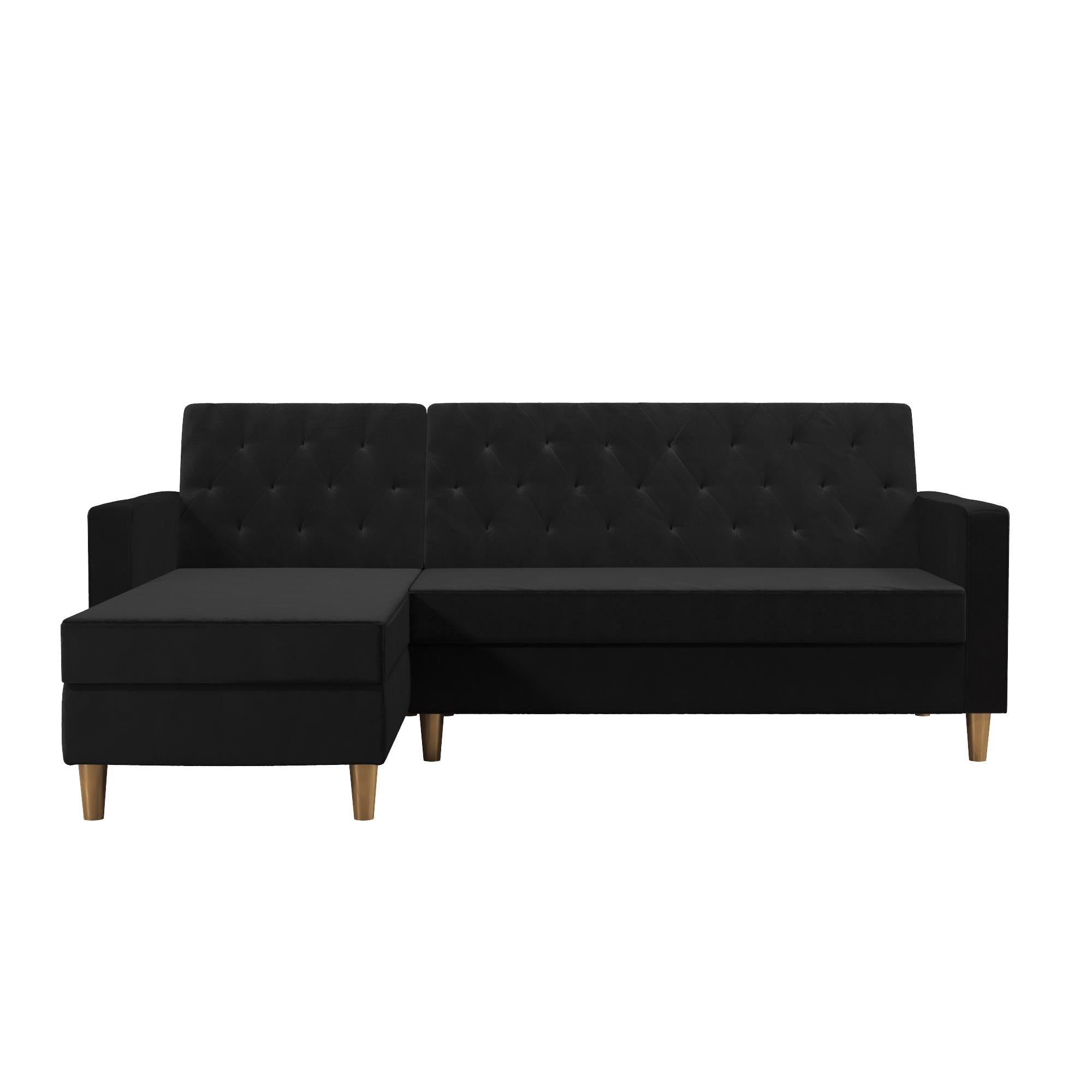 Live 3 - sits bäddsoffa med schäslong, Svart - Bäddsoffor - Live 3 Seater Sofa Bed with Chaise, Black - MASTERSTORE - Sofa beds - 2351079CL -