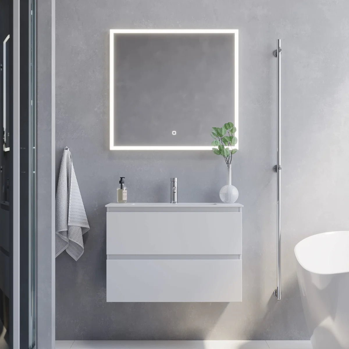 Sandshamn Slimline Badrumsmöbel, Vit Matt