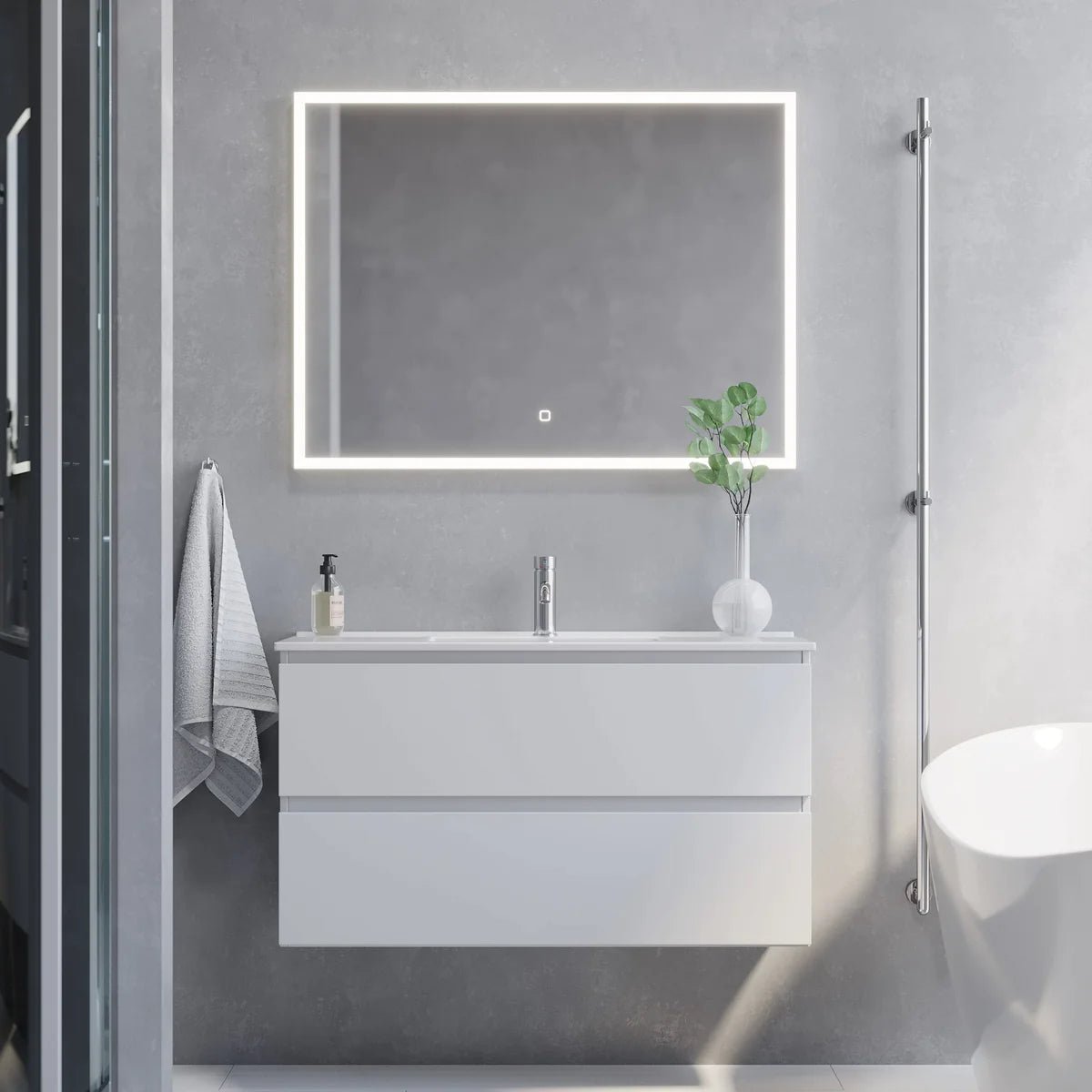 Sandshamn Slimline Badrumsmöbel, Vit Matt