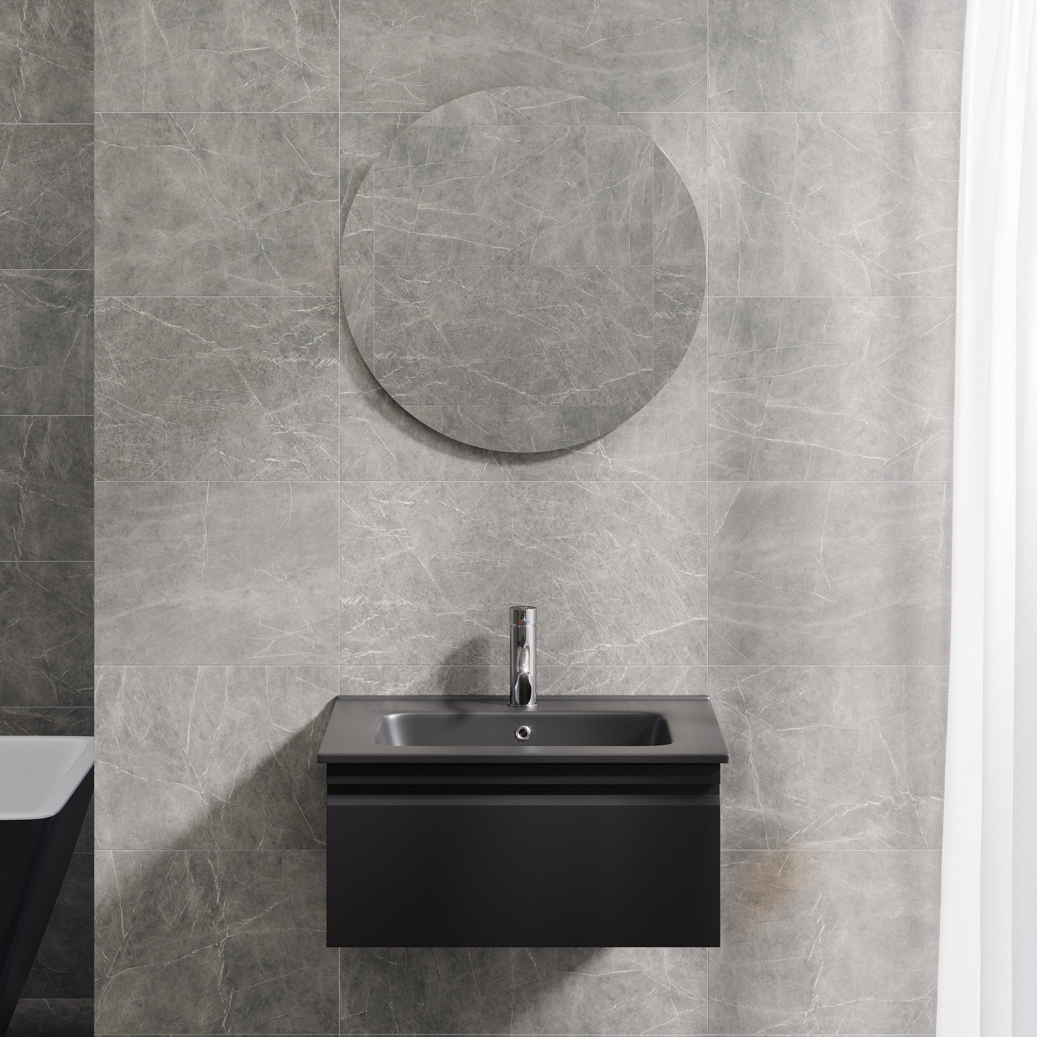 Kuberg Kompakt Badrummöbel, Svart Matt