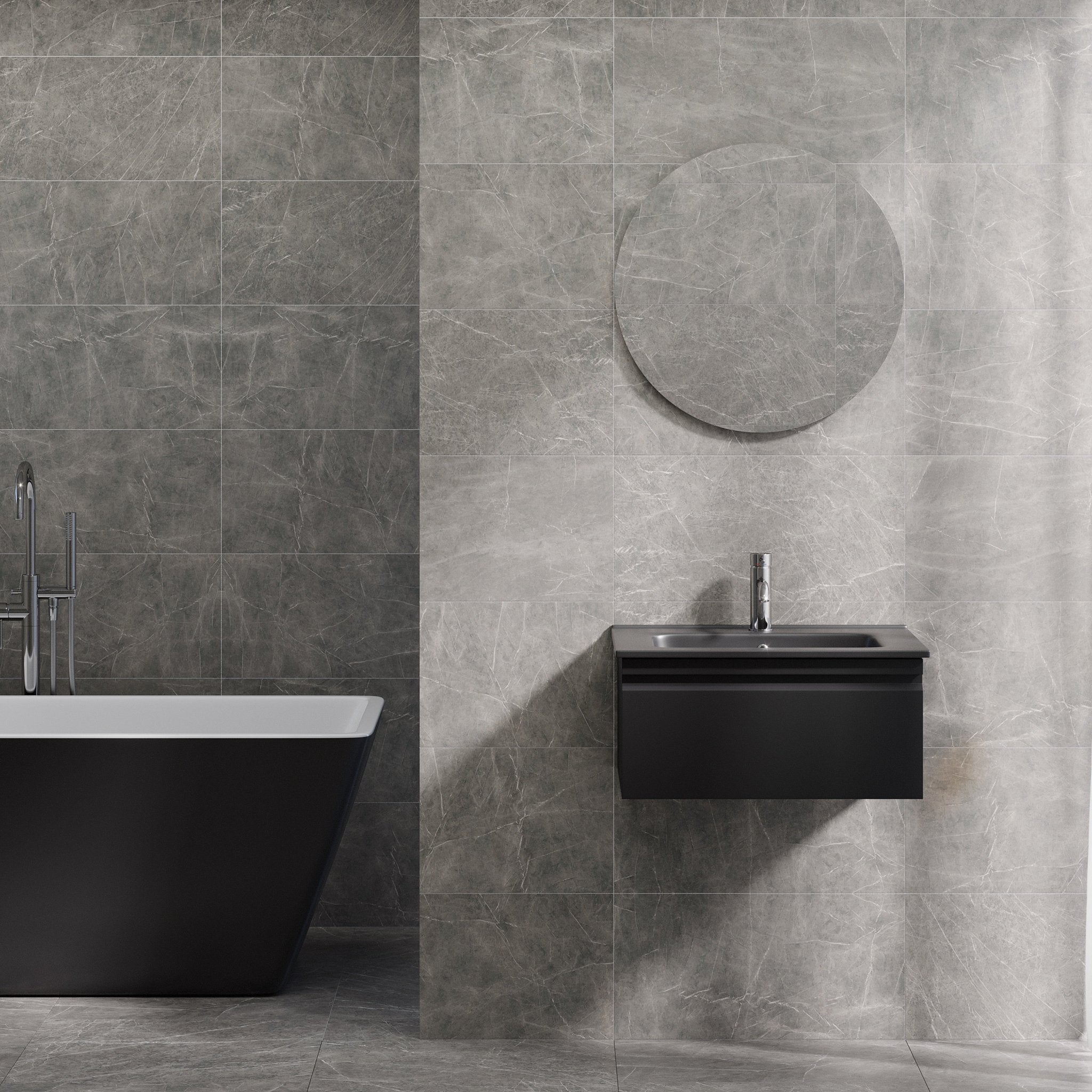 Kuberg Kompakt Badrummöbel, Svart Matt