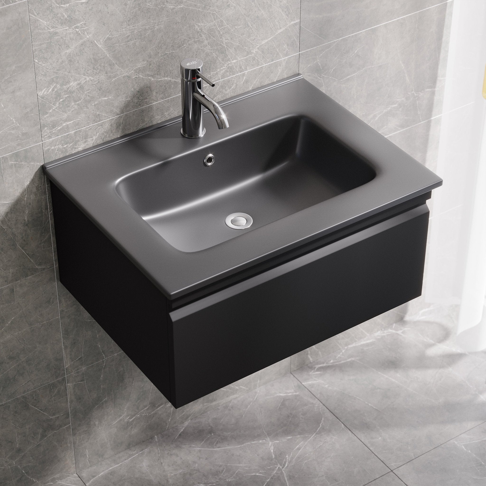 Kuberg Kompakt Badrummöbel, Svart Matt