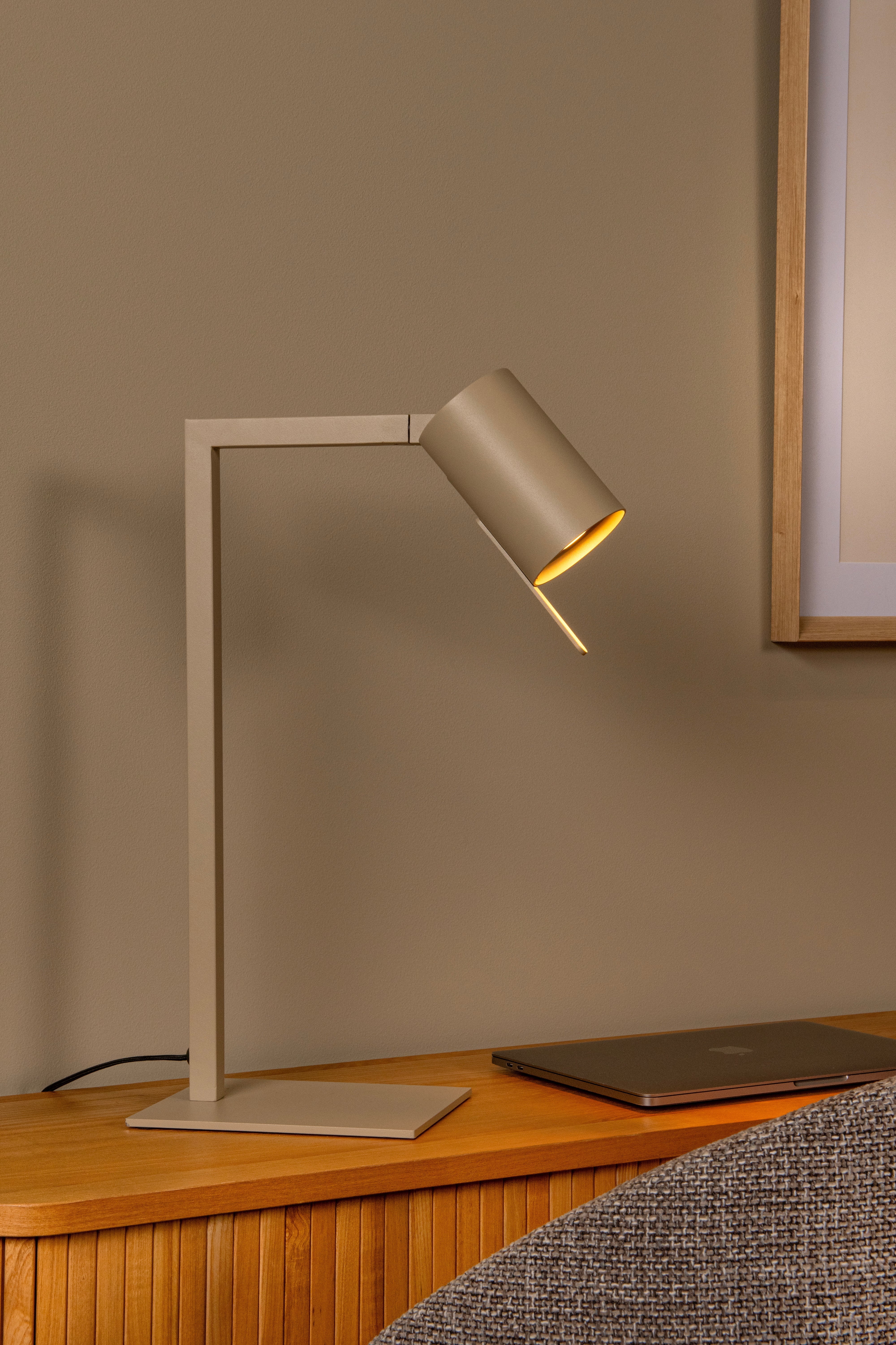 Lesley, Skrivbordslampa, Taupe - 16 cm