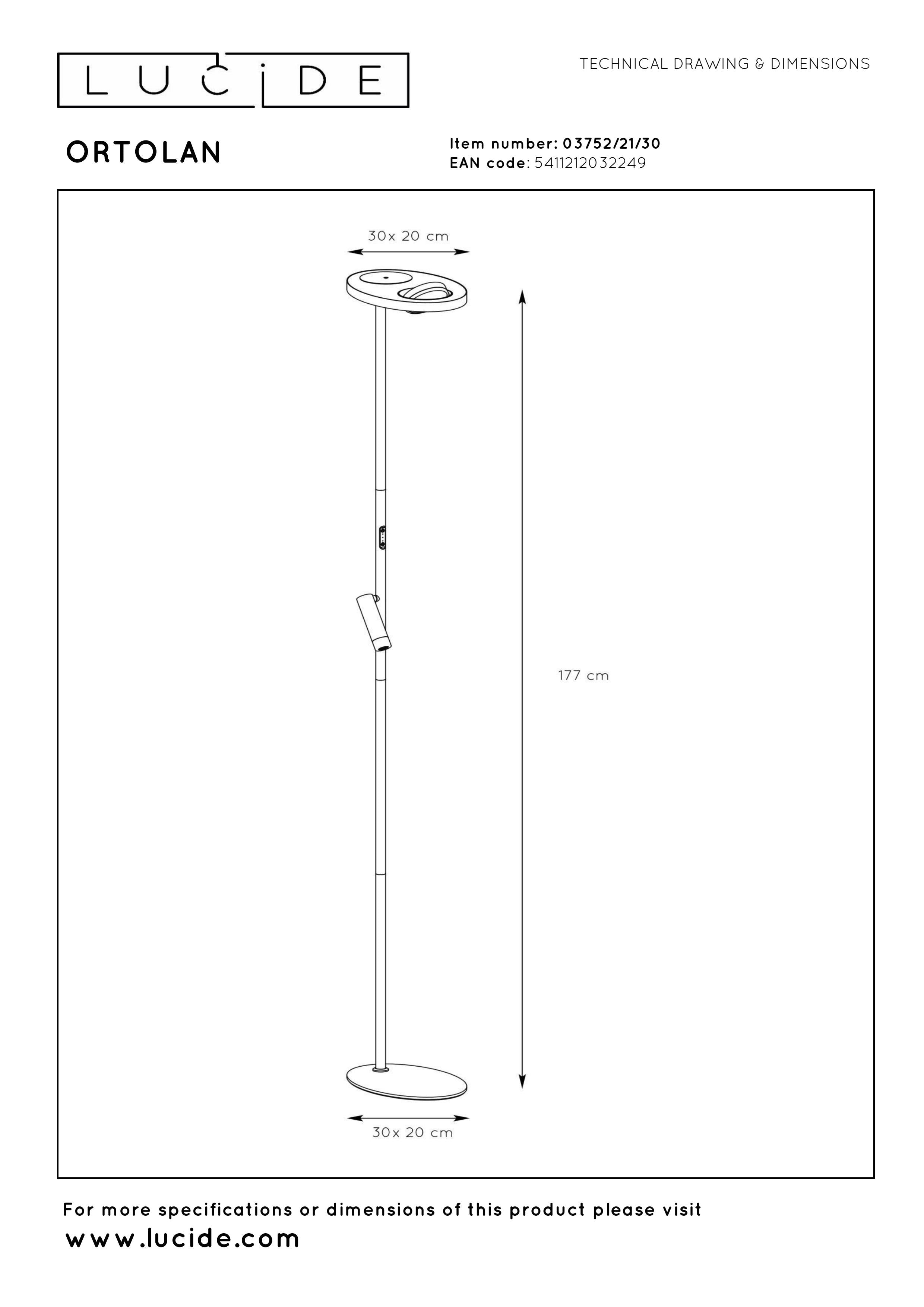 Ortolan, golvlampa, svart - 20 cm