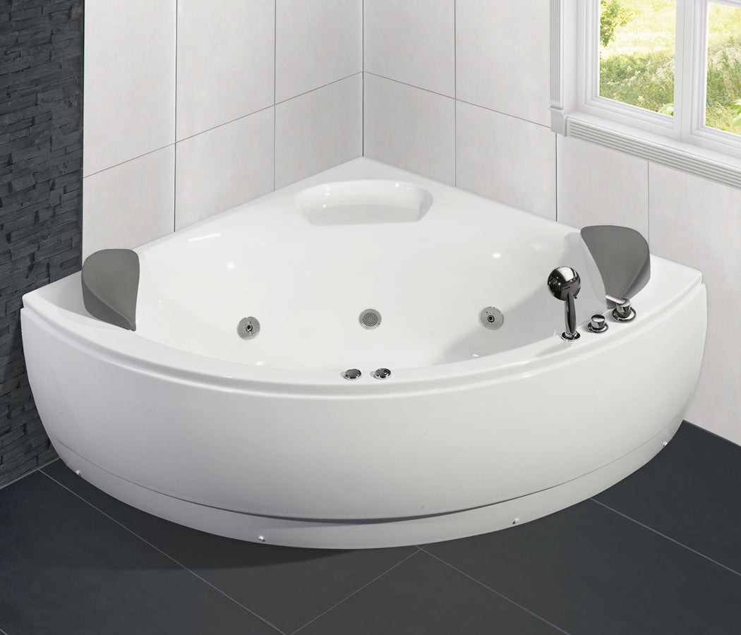 Wilson hörn bubbelbadkar, 140 cm, Högblank Vit