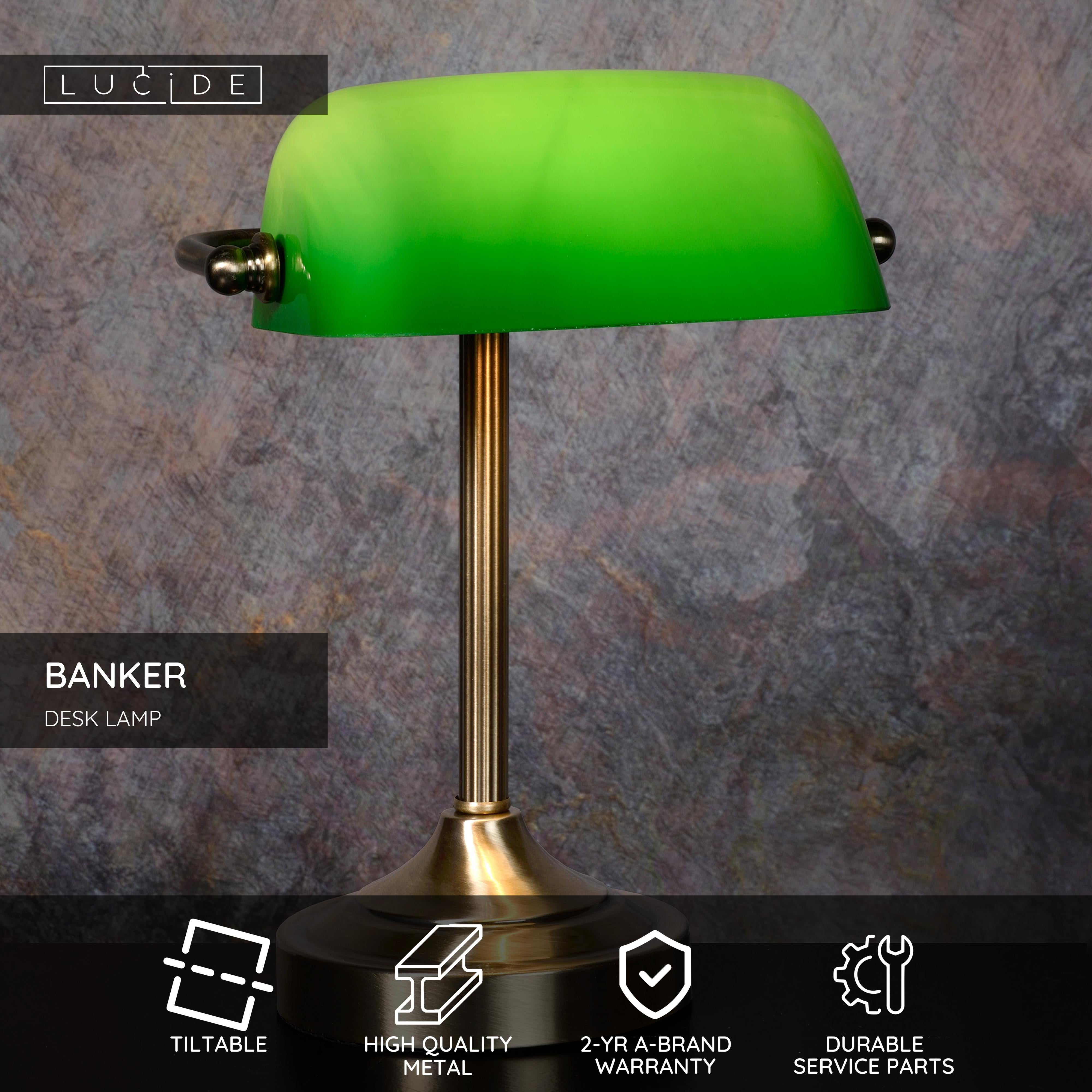 Banker, skrivbordslampa, brons - 11 cm