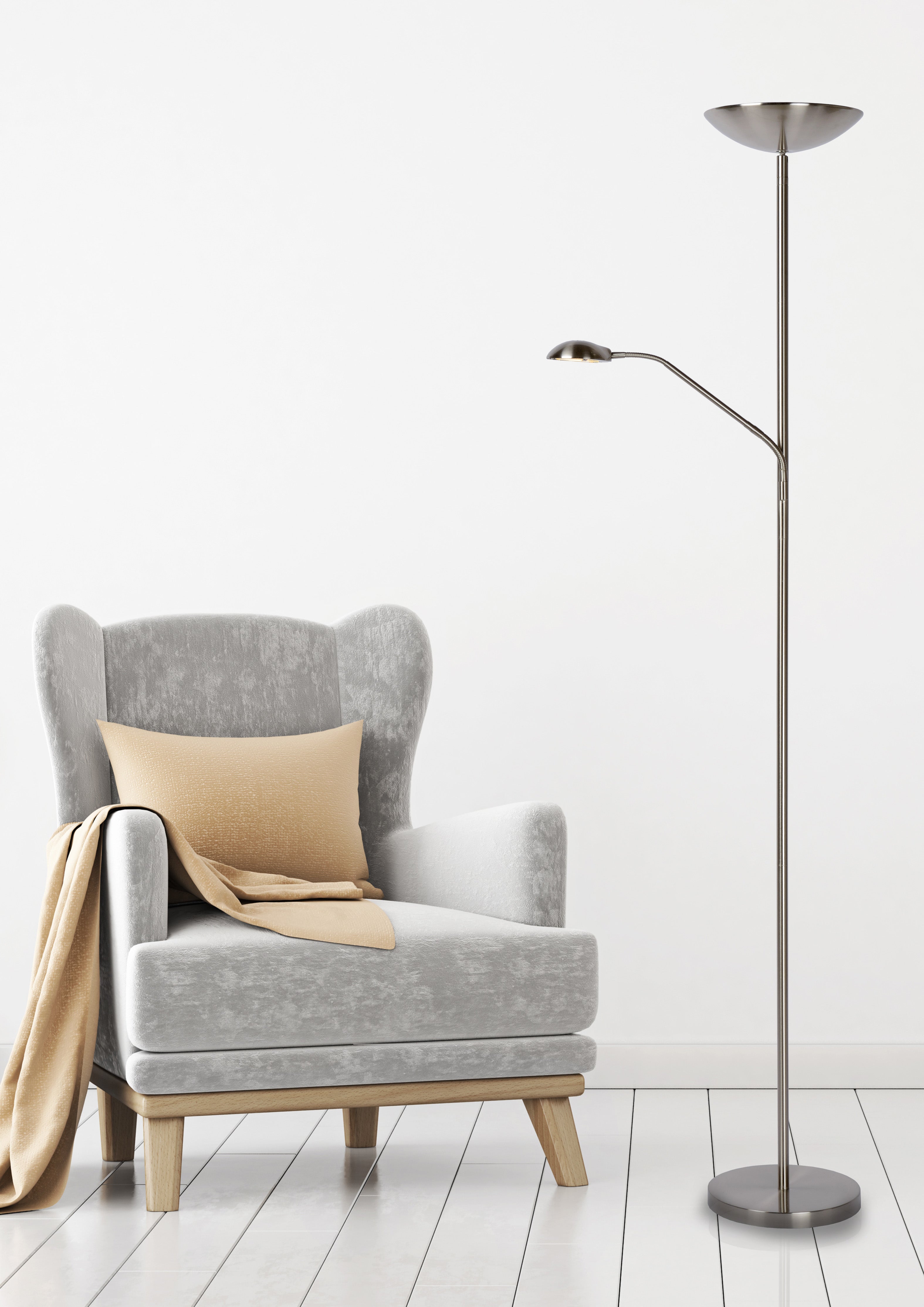 Zenith, Golvlampa, Satin Krom - 53,2 cm