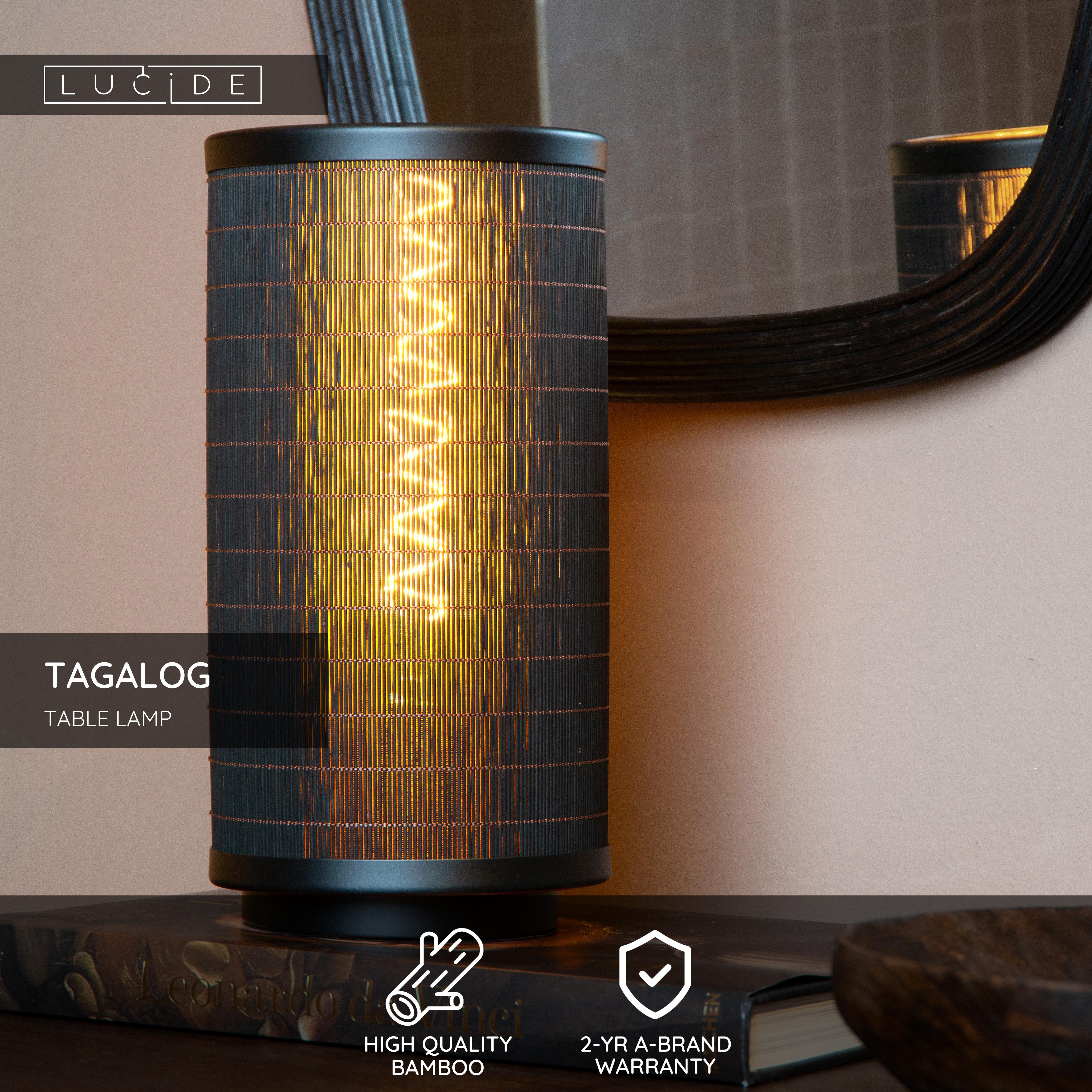 Tagalog, Bordslampa, Svart - 15 cm